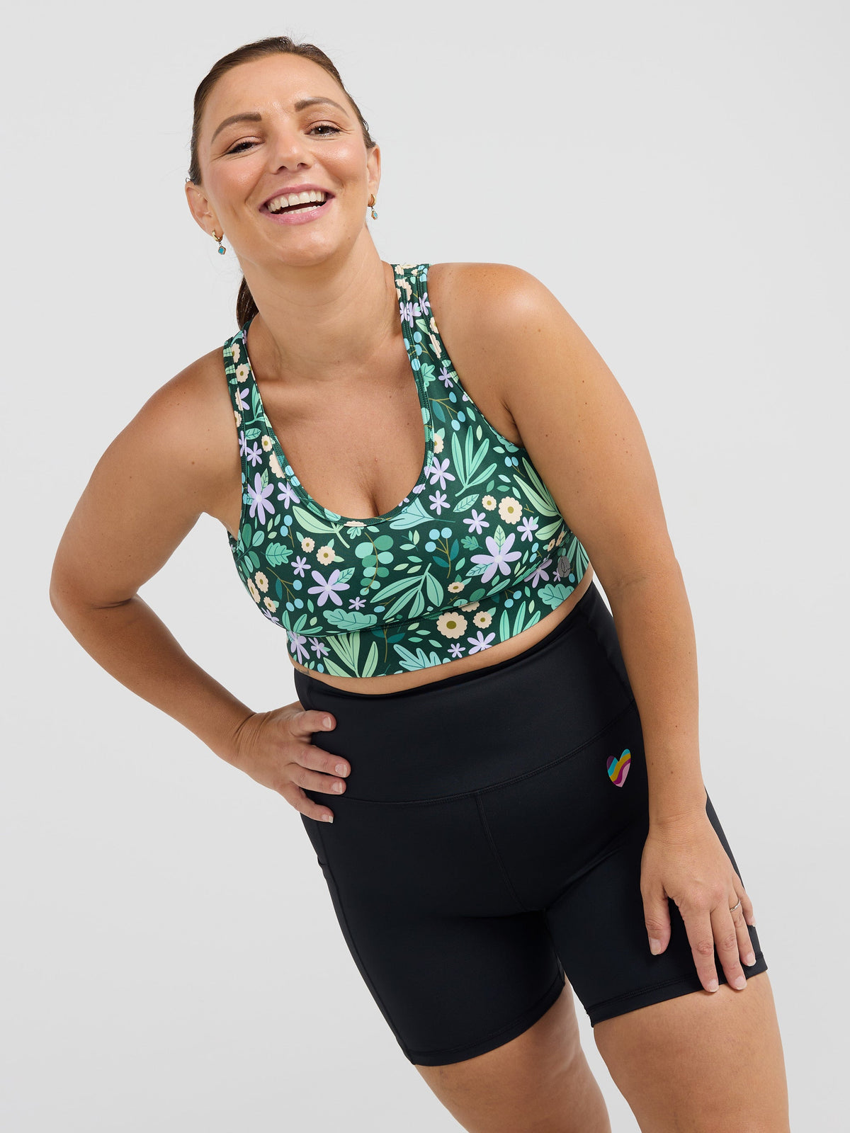 Rainbow at Heart Everyday Black Shortie Bike Shorts