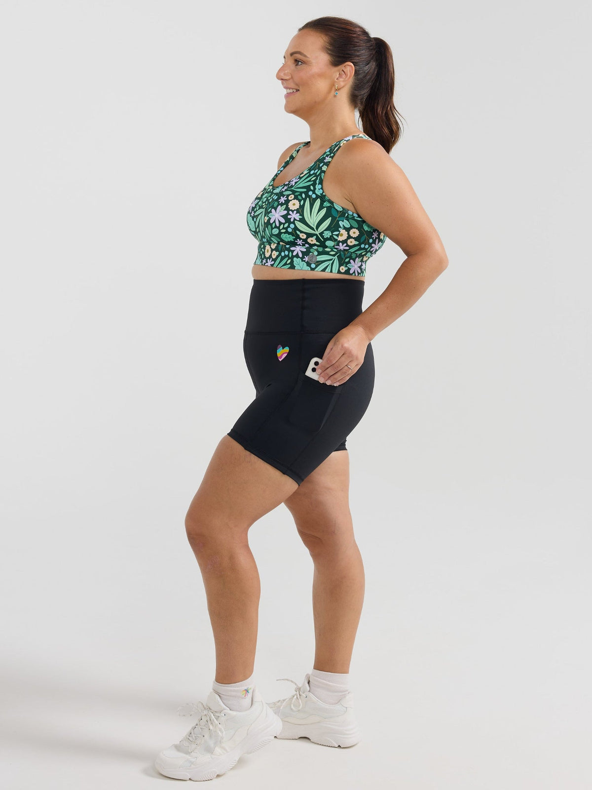 Rainbow at Heart Everyday Black Shortie Bike Shorts