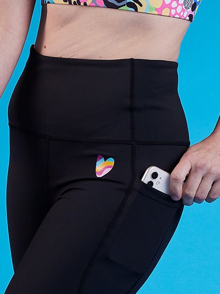 Rainbow at Heart Everyday Black Shortie Bike Shorts