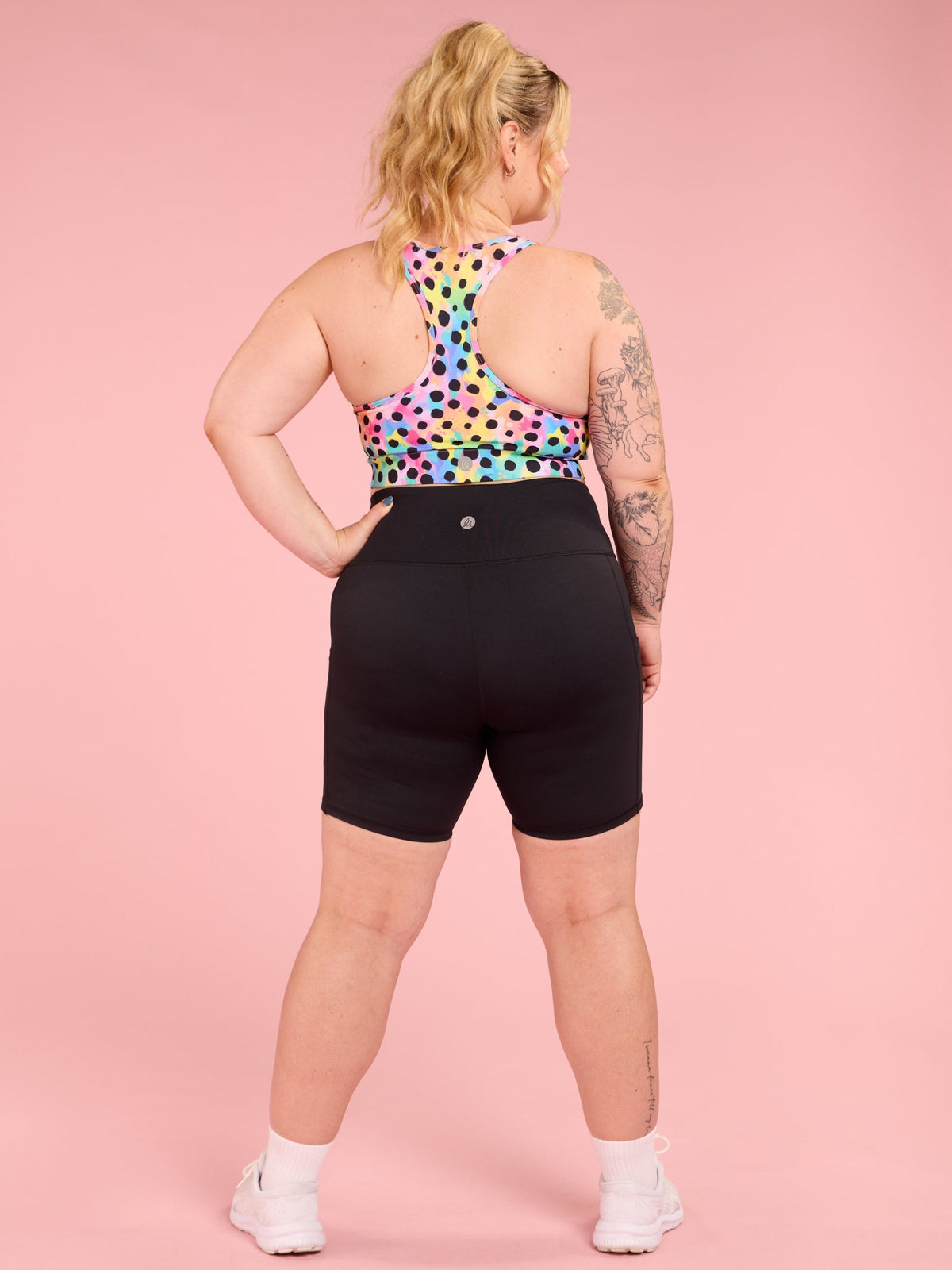 Rainbow at Heart Everyday Black Shortie Bike Shorts