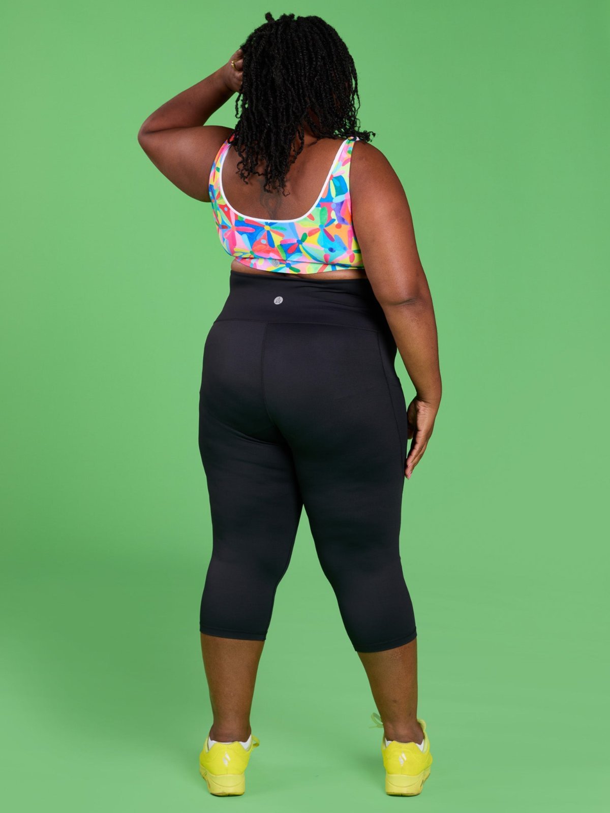 Rainbow at Heart Everyday Cropped Legging - 3/4 length - black leggings plus size squat proof