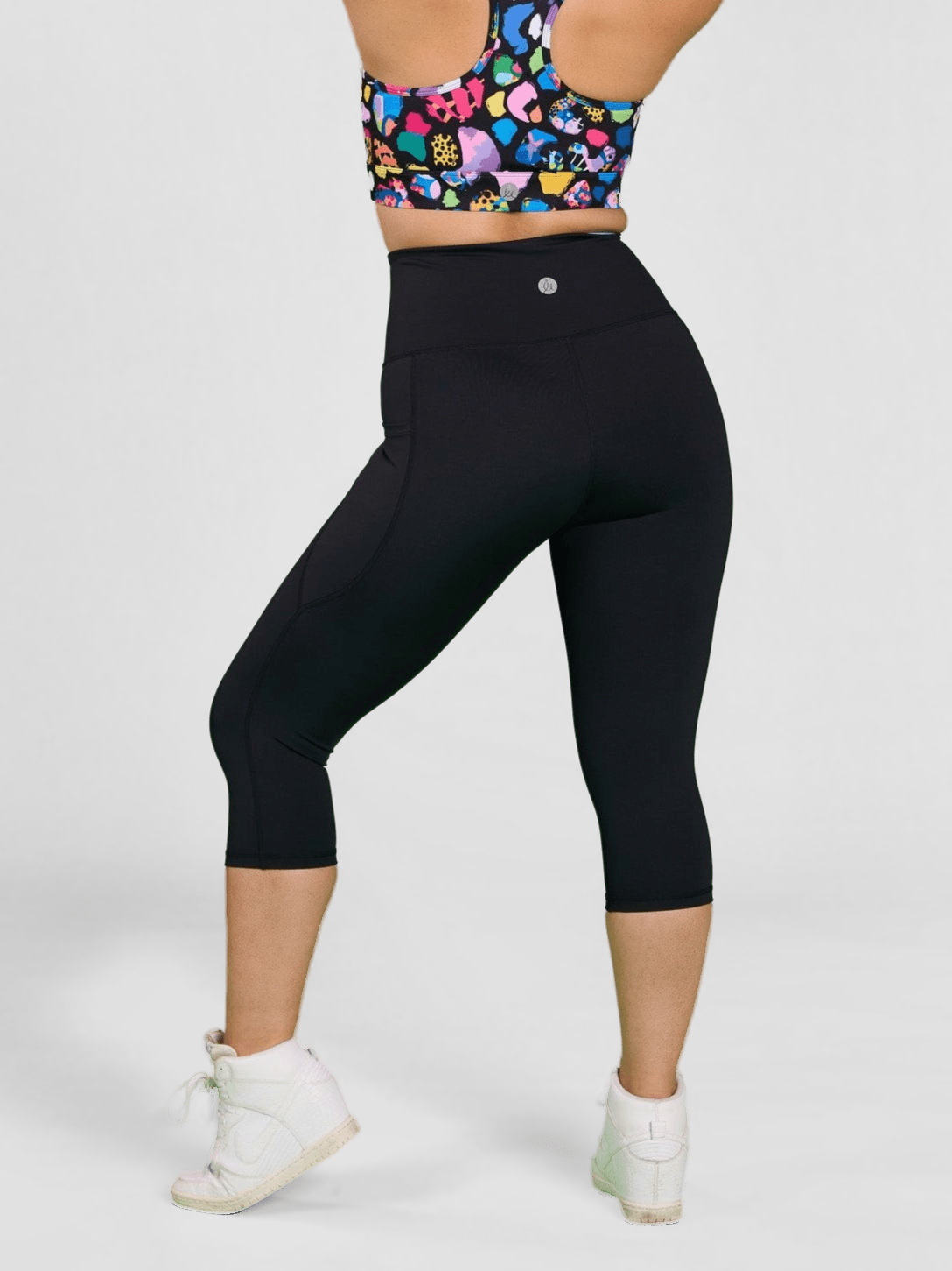 Rainbow at Heart Everyday Cropped Legging - 3/4 length - high waisted squat proof 3/4 tights, worn by Raquel