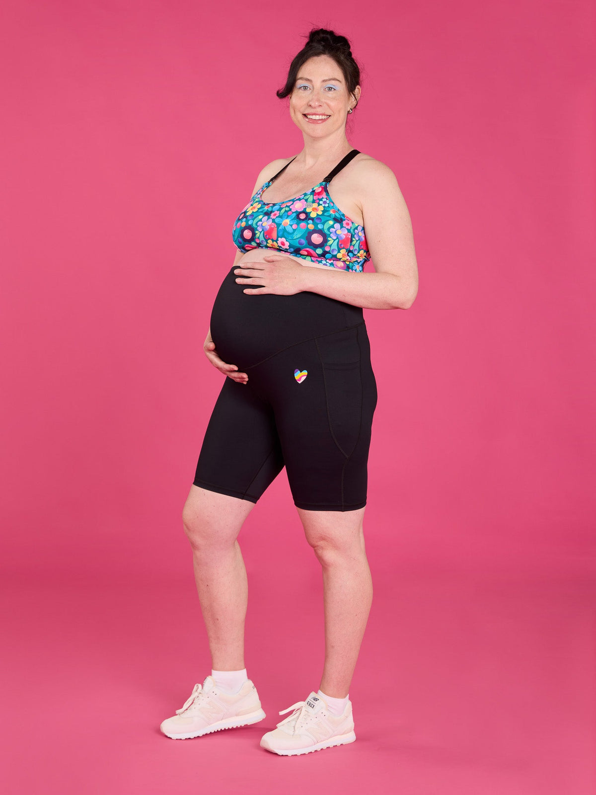 Rainbow at Heart Maternity Bike Shorts