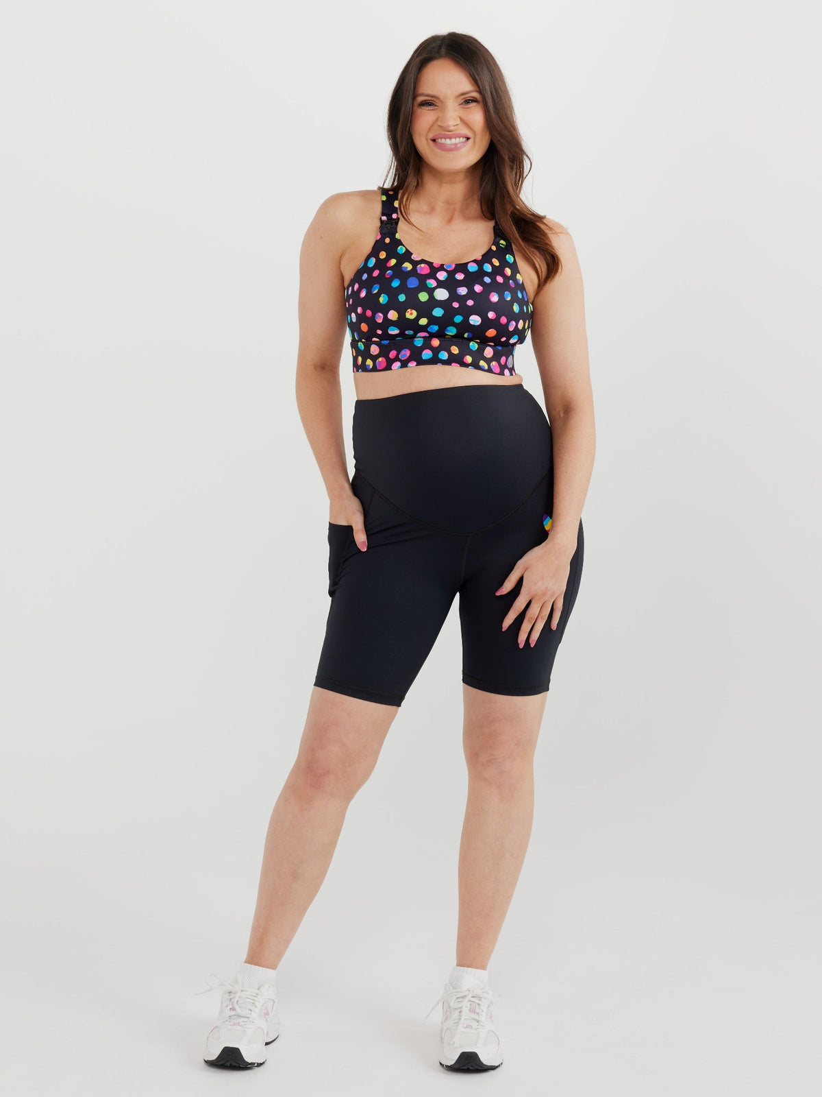 Rainbow at Heart Maternity Bike Shorts