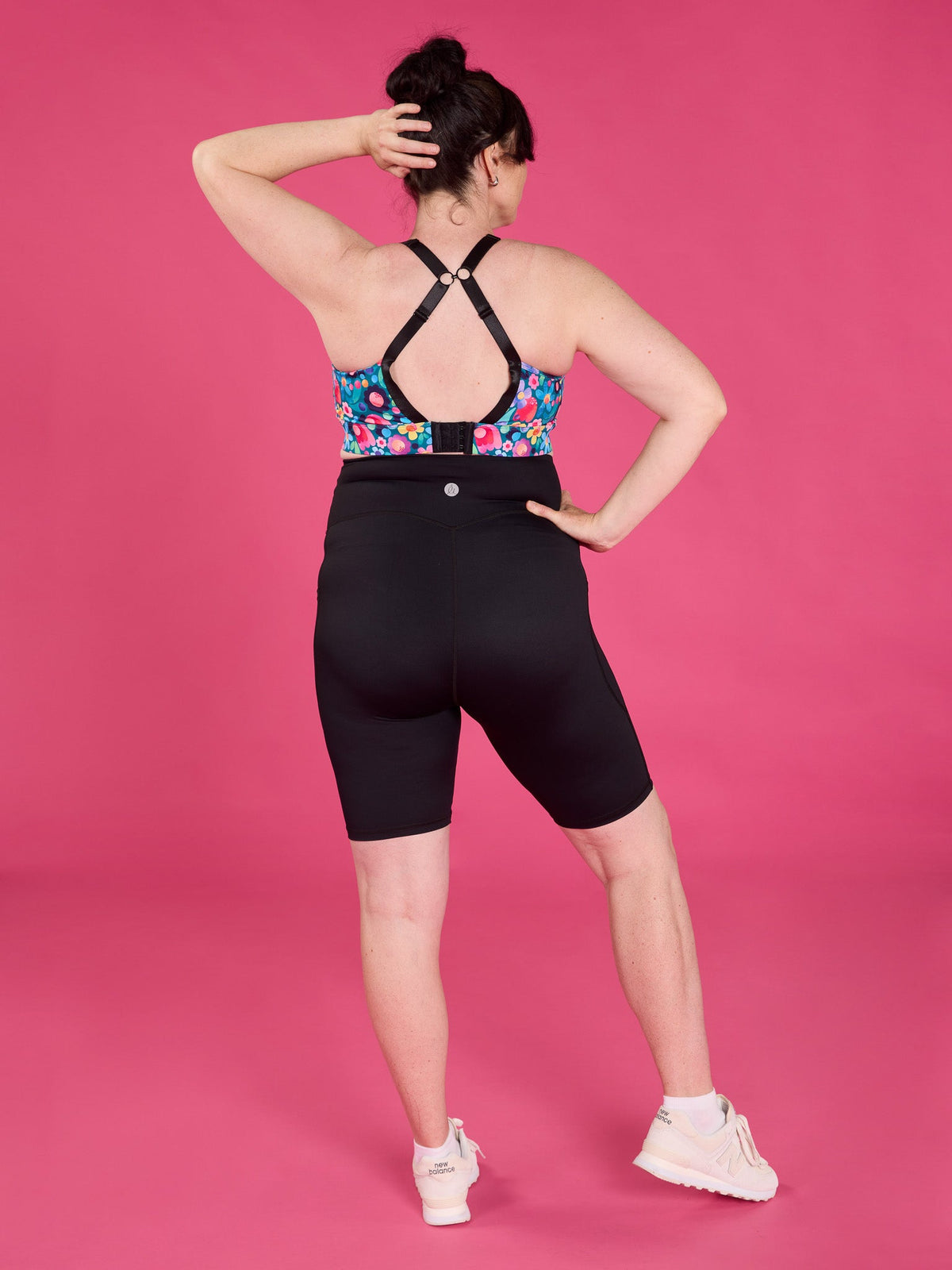 Rainbow at Heart Maternity Bike Shorts - squat proof black maternity bike shorts