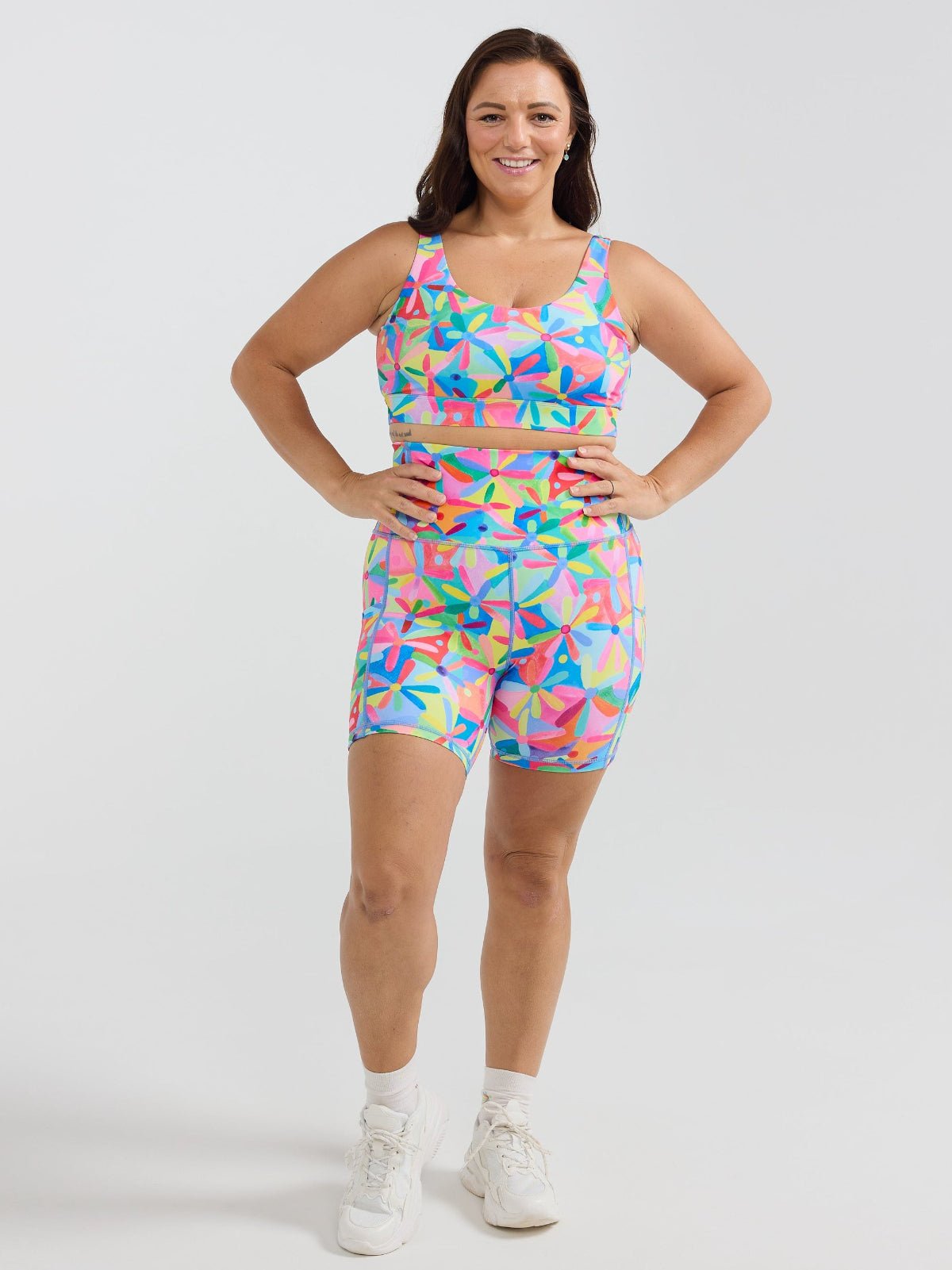 Rainbow Daisies Everyday Shortie Bike Shorts