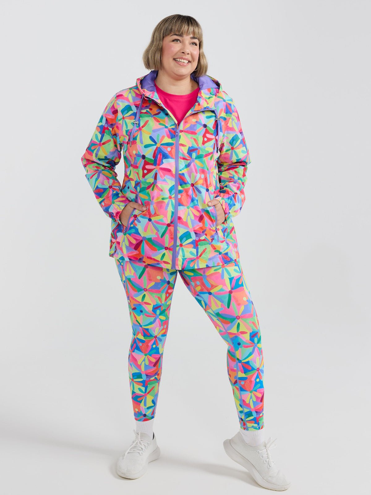 Rainbow Daisies Raincoat - Adults