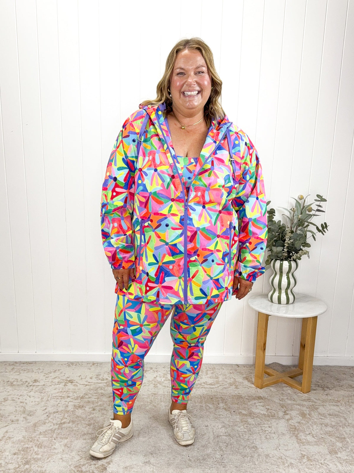 Rainbow Daisies Raincoat - Adults