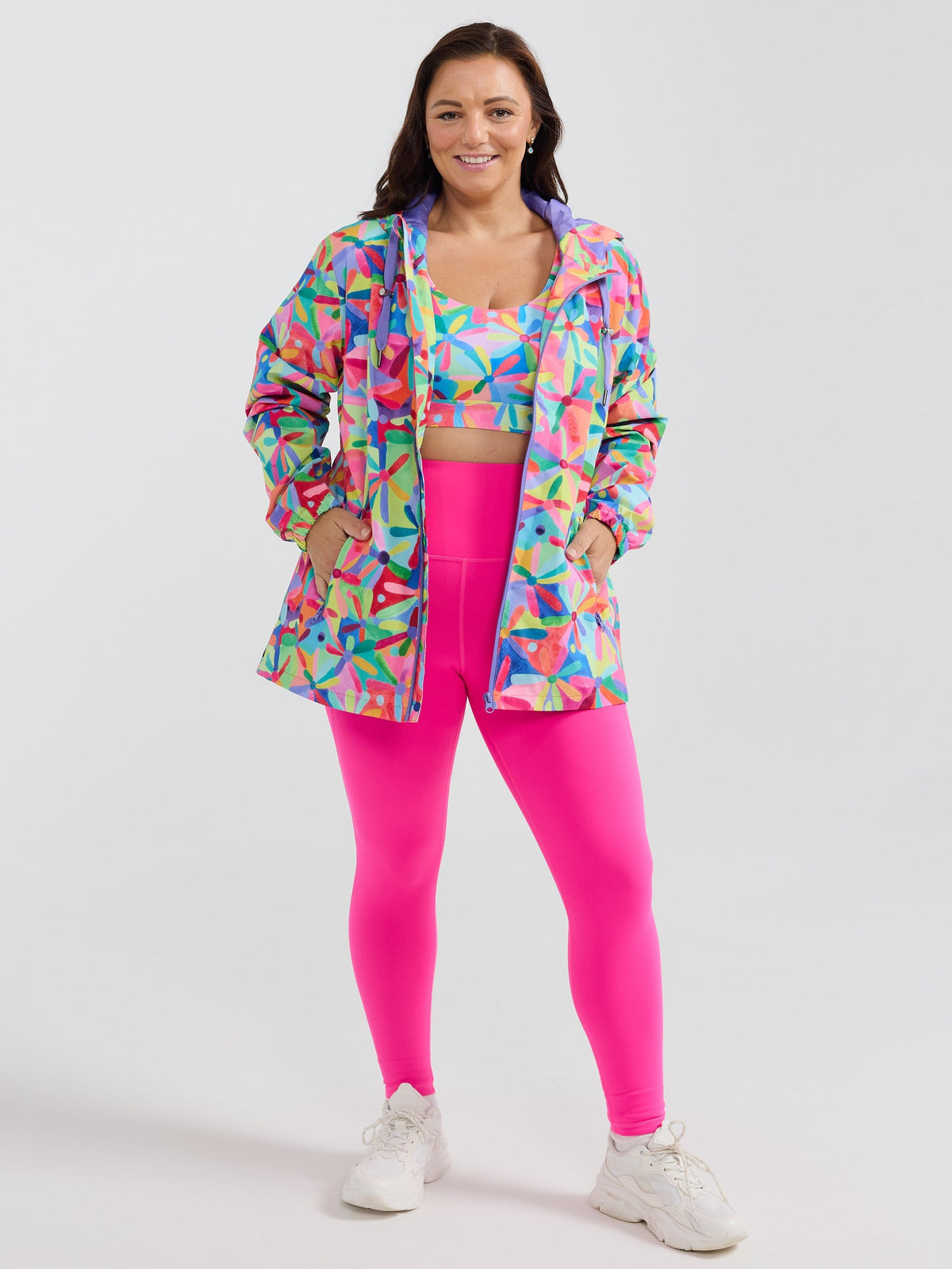Rainbow Daisies Raincoat - Adults