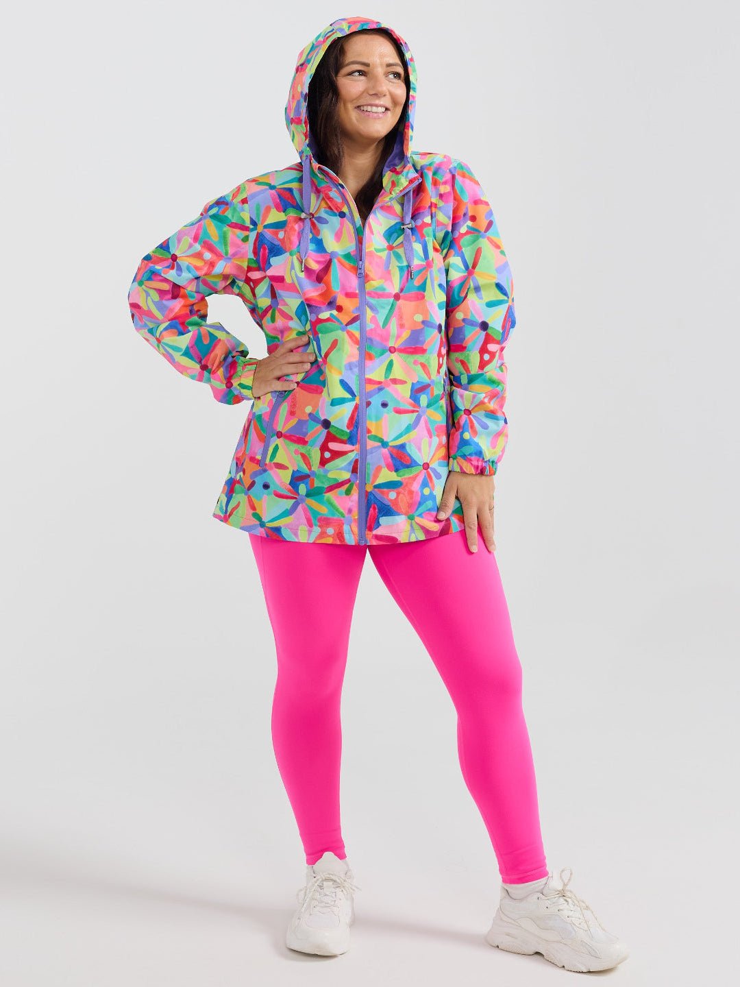 Rainbow Daisies Raincoat - Adults