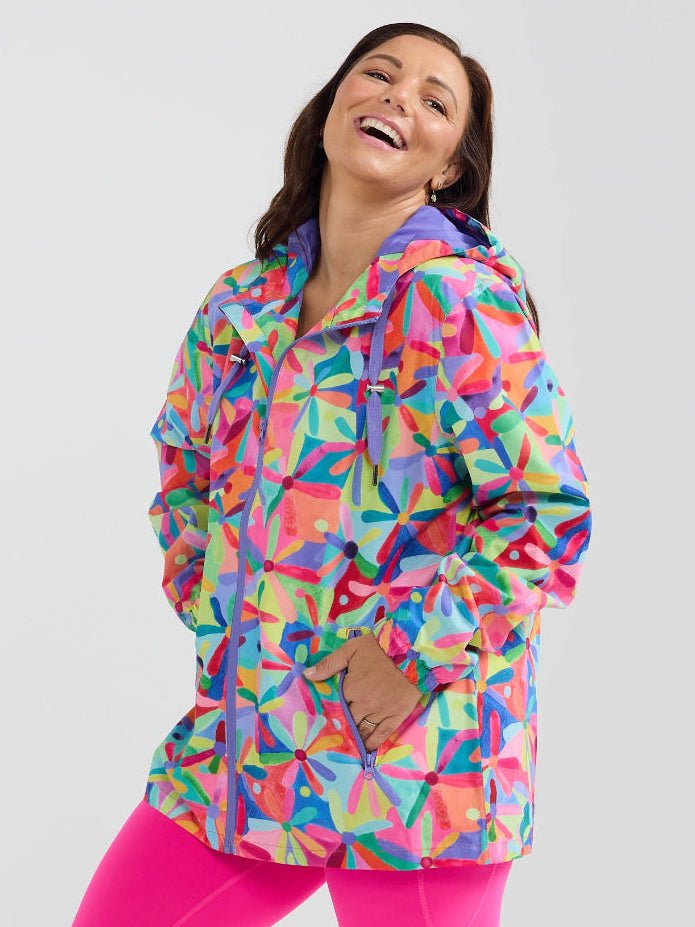 Rainbow Daisies Raincoat - Adults