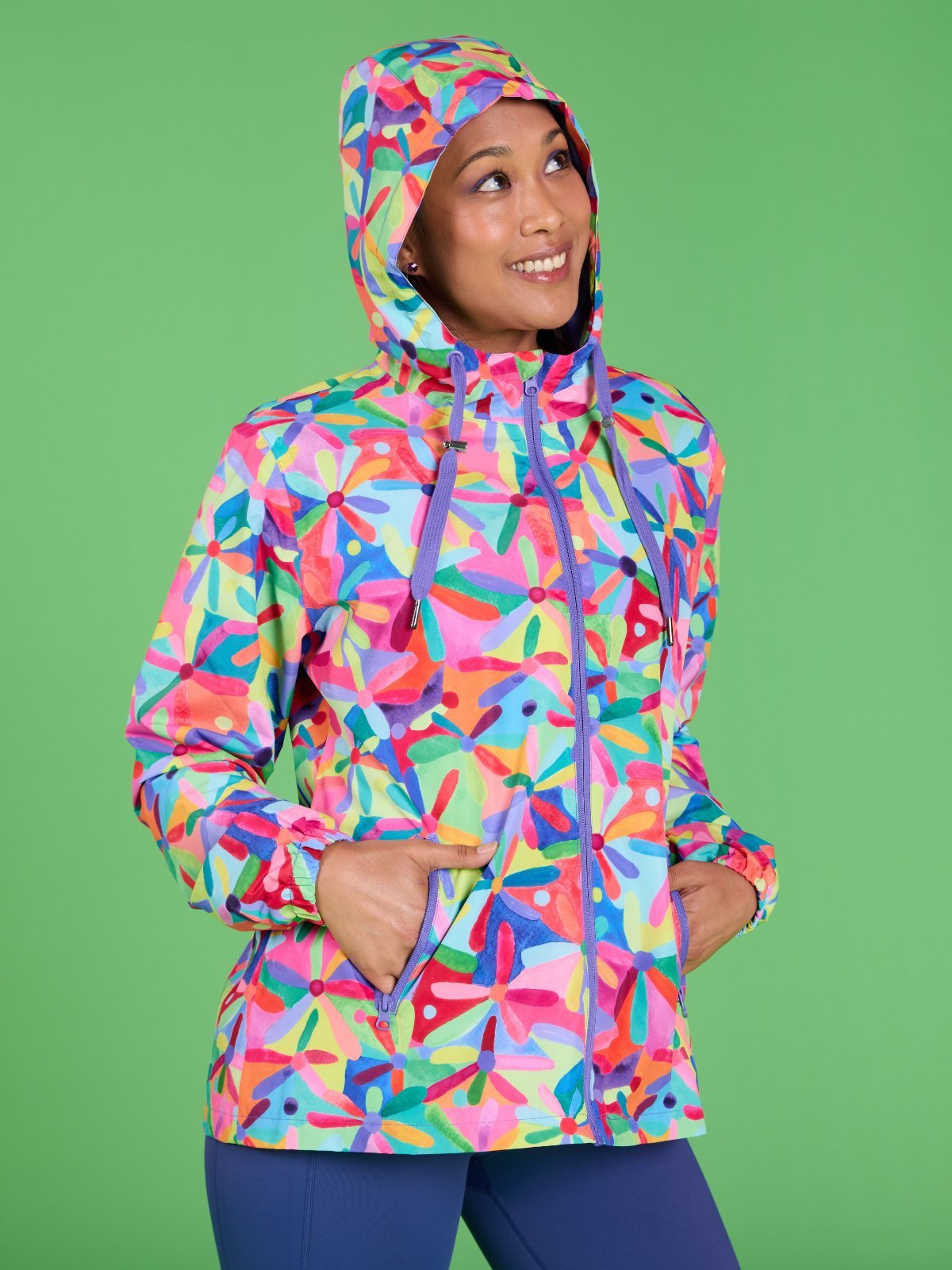 Rainbow Daisies Raincoat - Adults