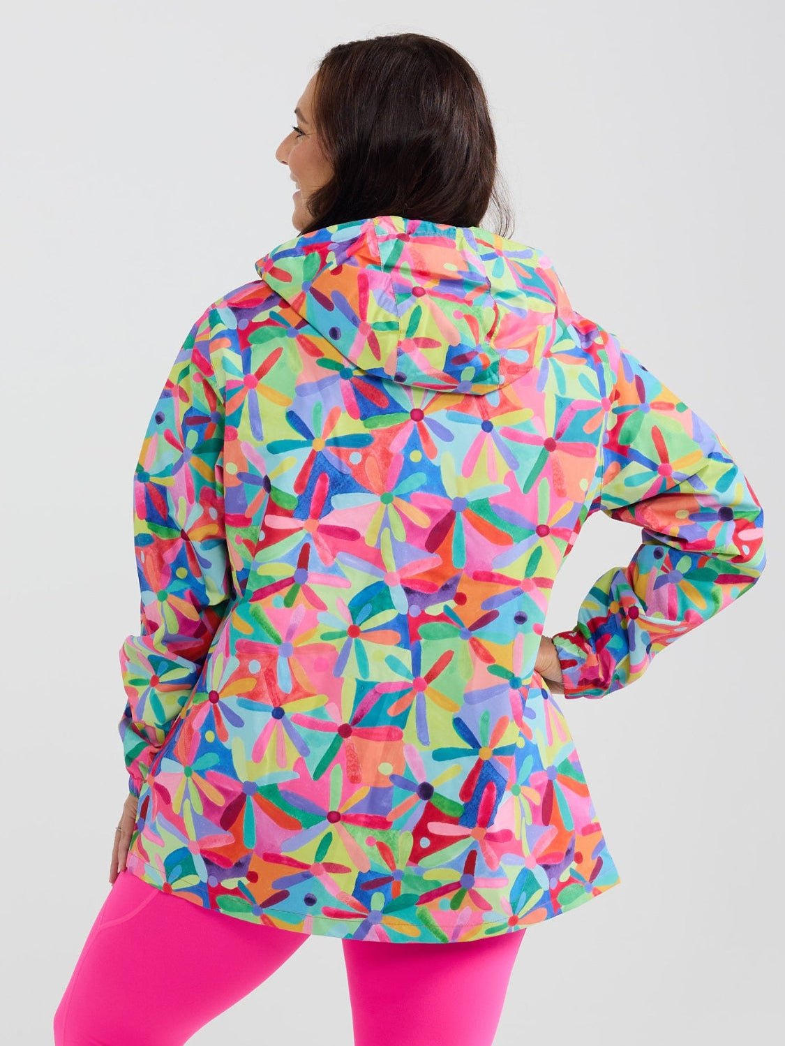 Rainbow Daisies Raincoat - Adults