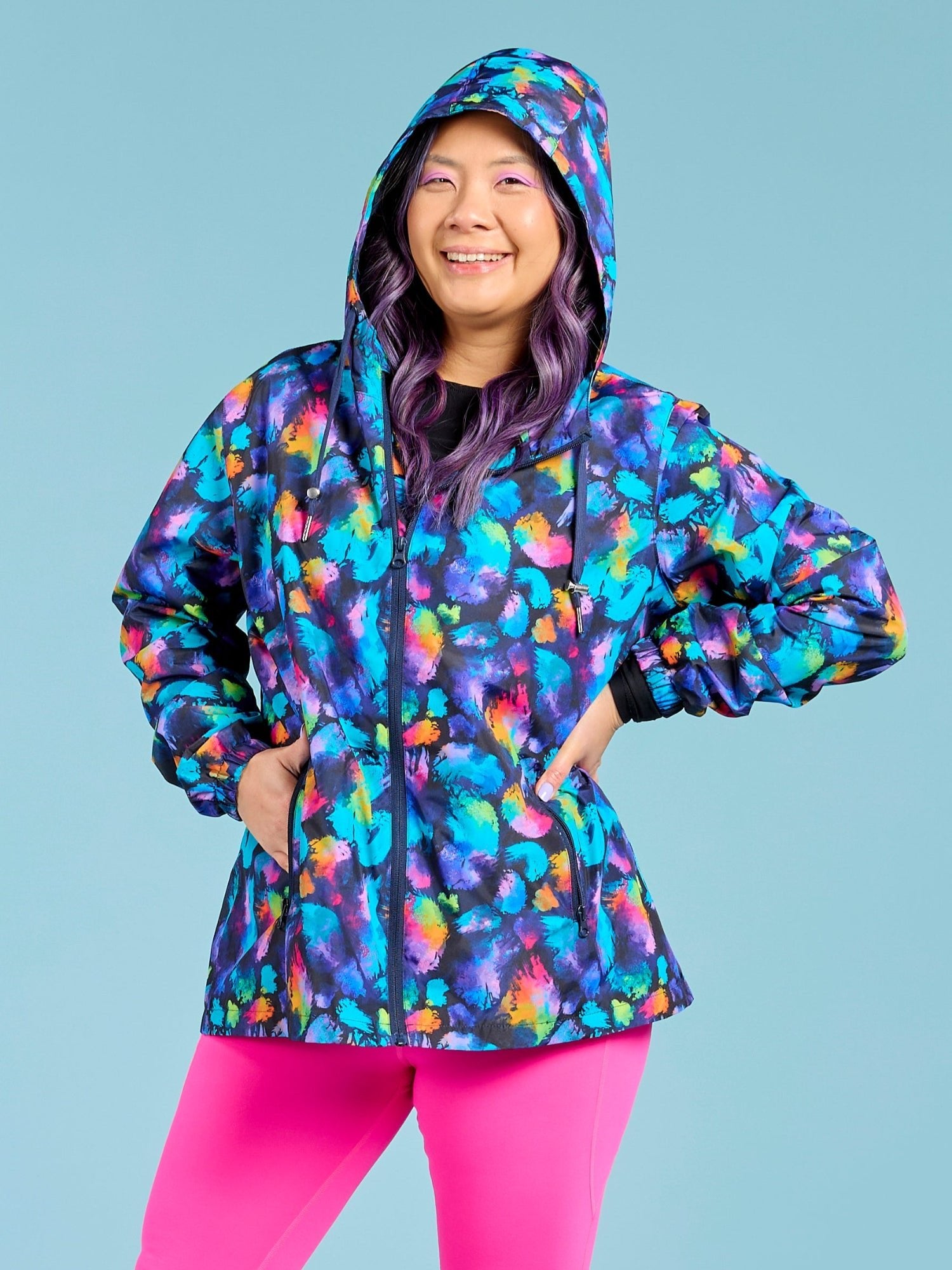 Rainbow Splatter Raincoat - Adults