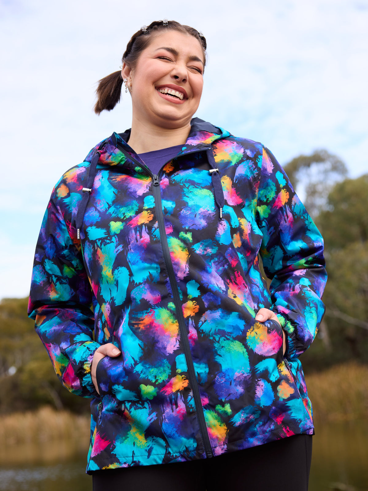 Rainbow Splatter Raincoat - Adults