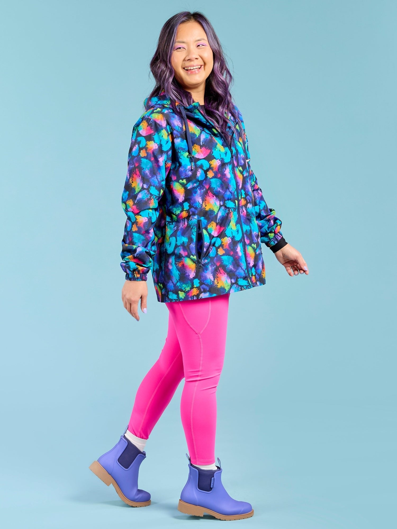 Rainbow Splatter Raincoat - Adults