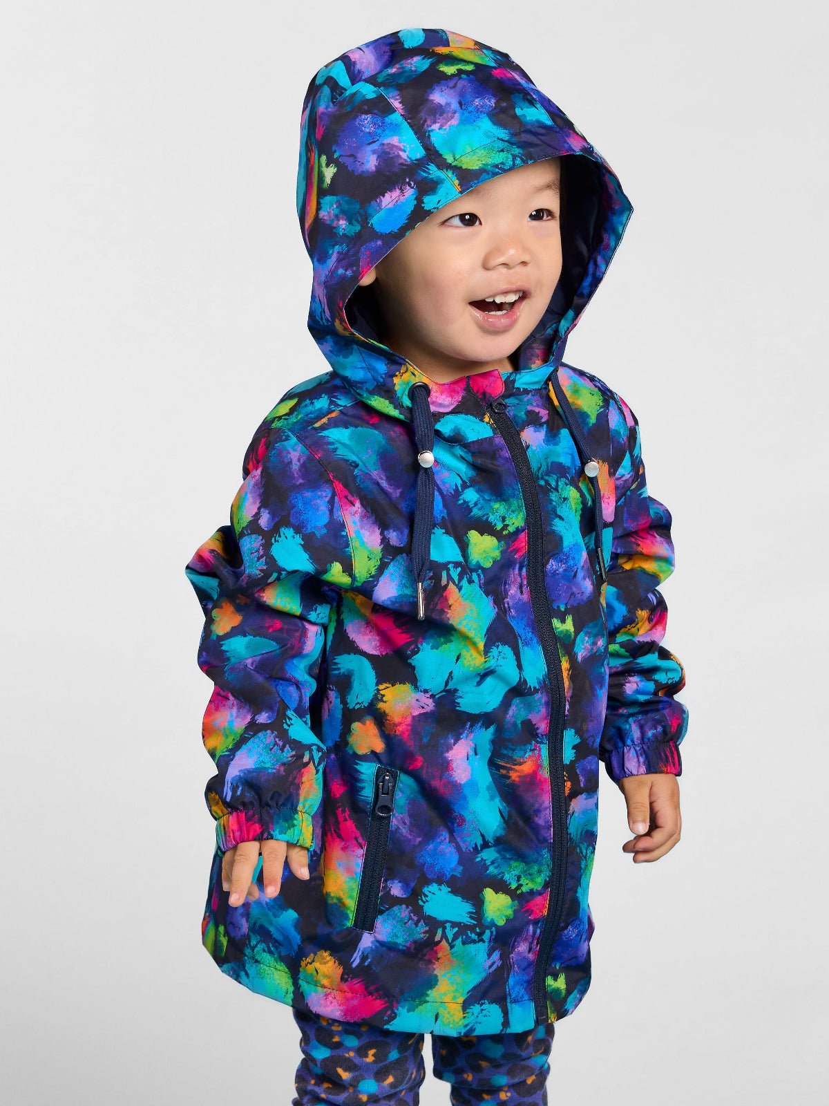 Rainbow Splatter Raincoat - Kids