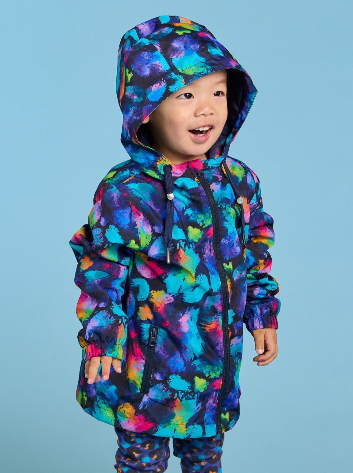 Rainbow Splatter Raincoat - Kids