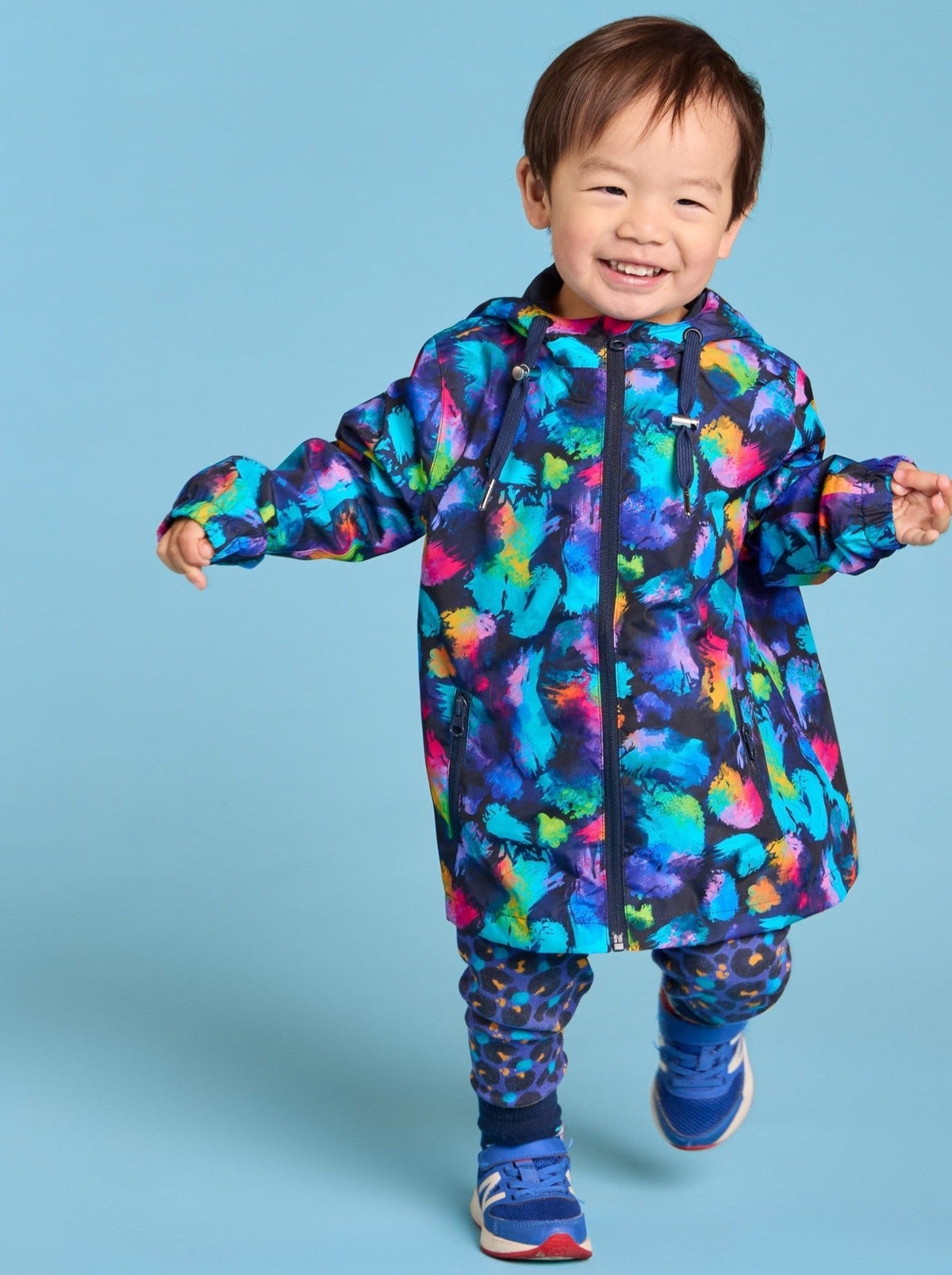 Rainbow Splatter Raincoat - Kids - colourful waterproof kids raincoats