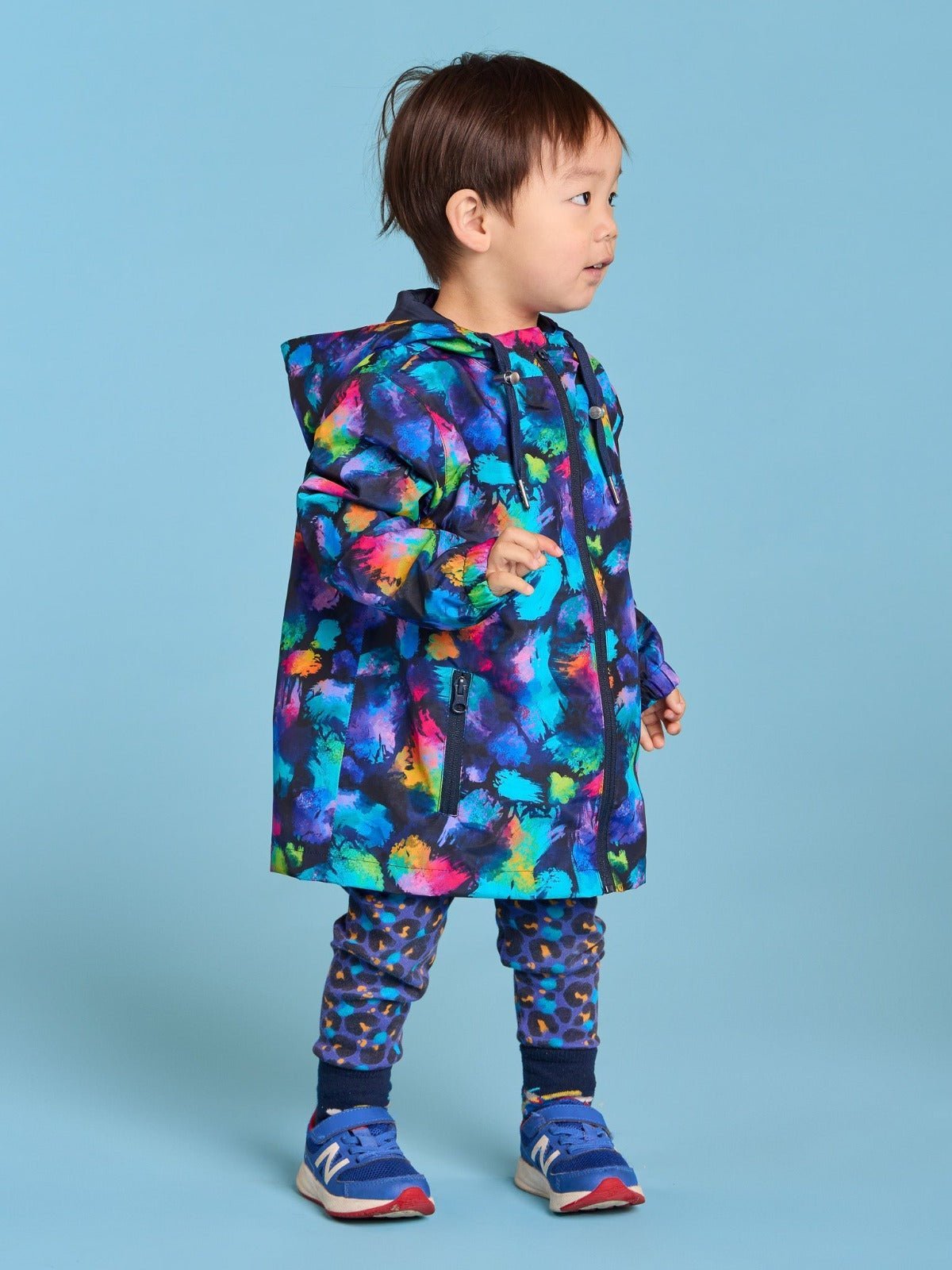 Rainbow Splatter Raincoat - Kids - bright colourful raincoats for kids