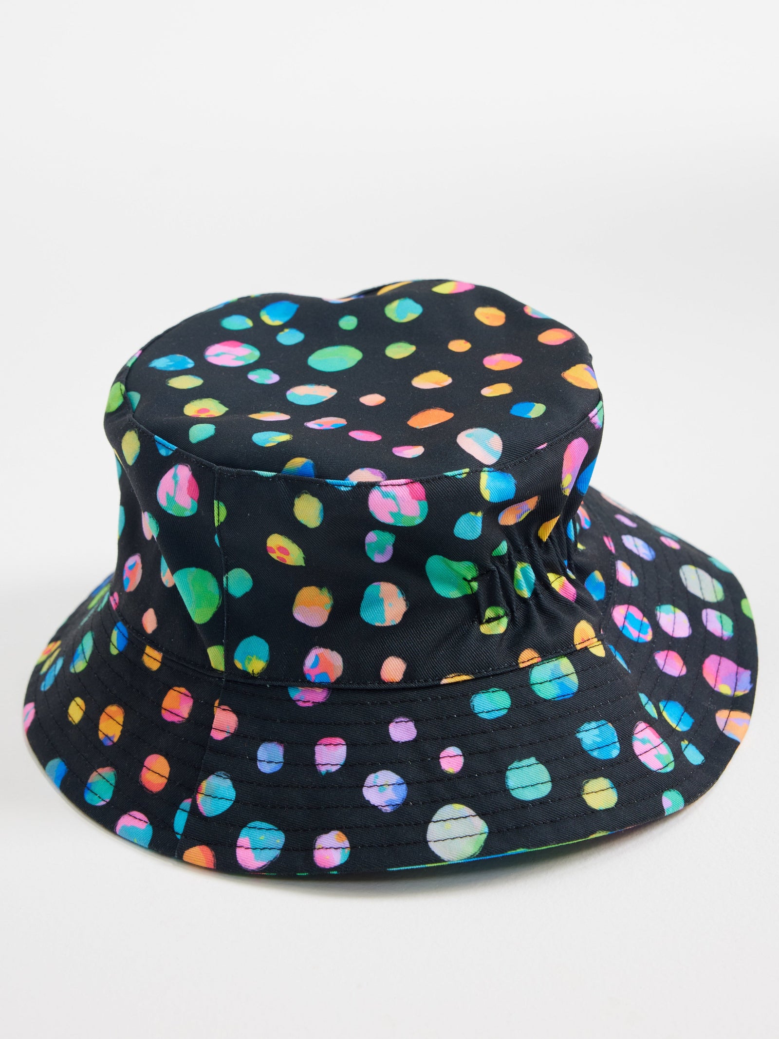 Reversible Bucket Hat - Reversible bucket hat Electric Leopard and Night Polka prints by Australian artist Kasey Rainbow