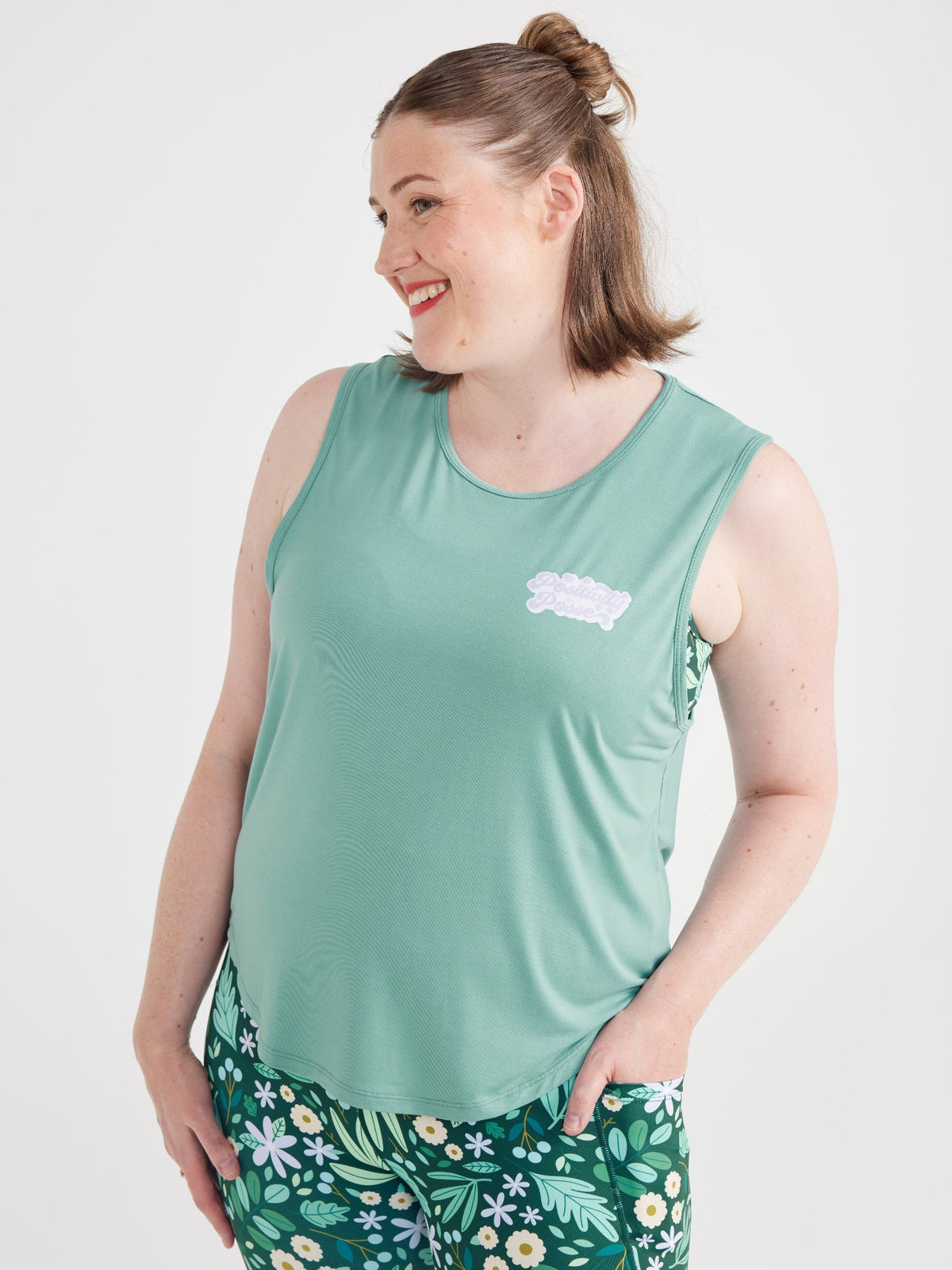 Sage Green Active Curve Tank