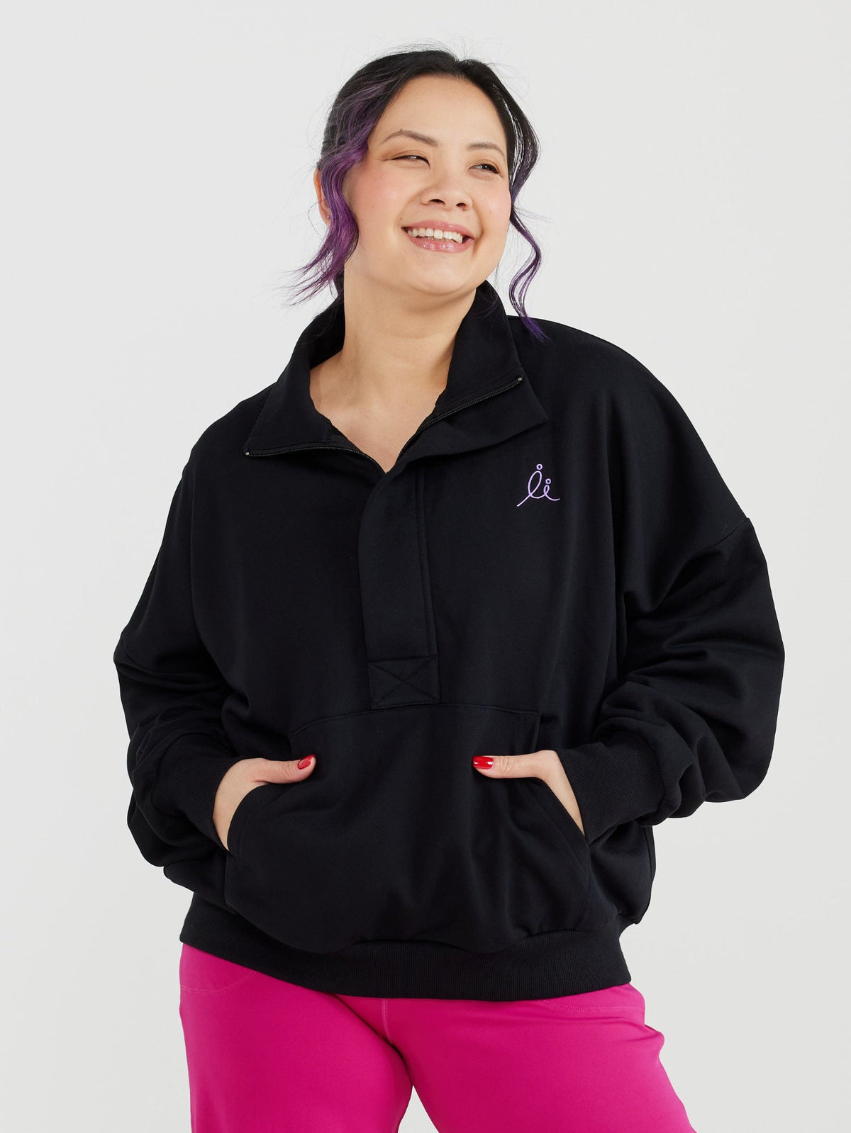 She Believed FlexiZip Sweatshirt - Black
