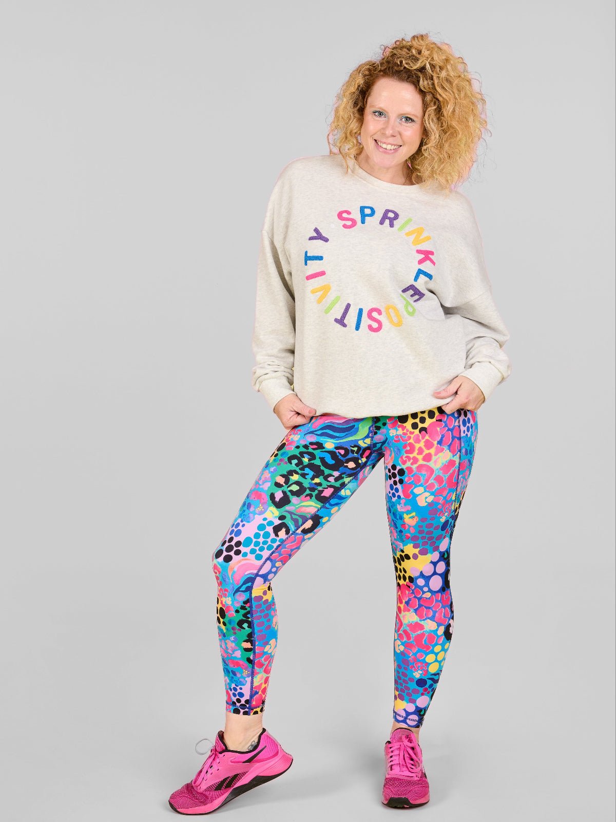 Sprinkle Positivity Organic Cotton Oversized Sweatshirt - Grey Marle