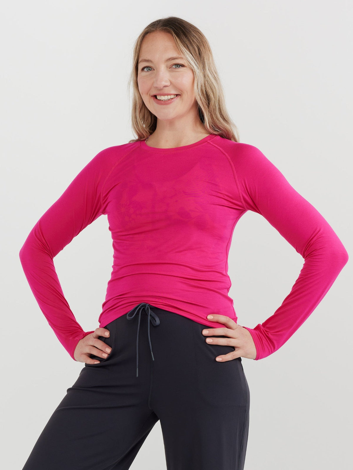 Studio Long Sleeve Top - Hot Pink