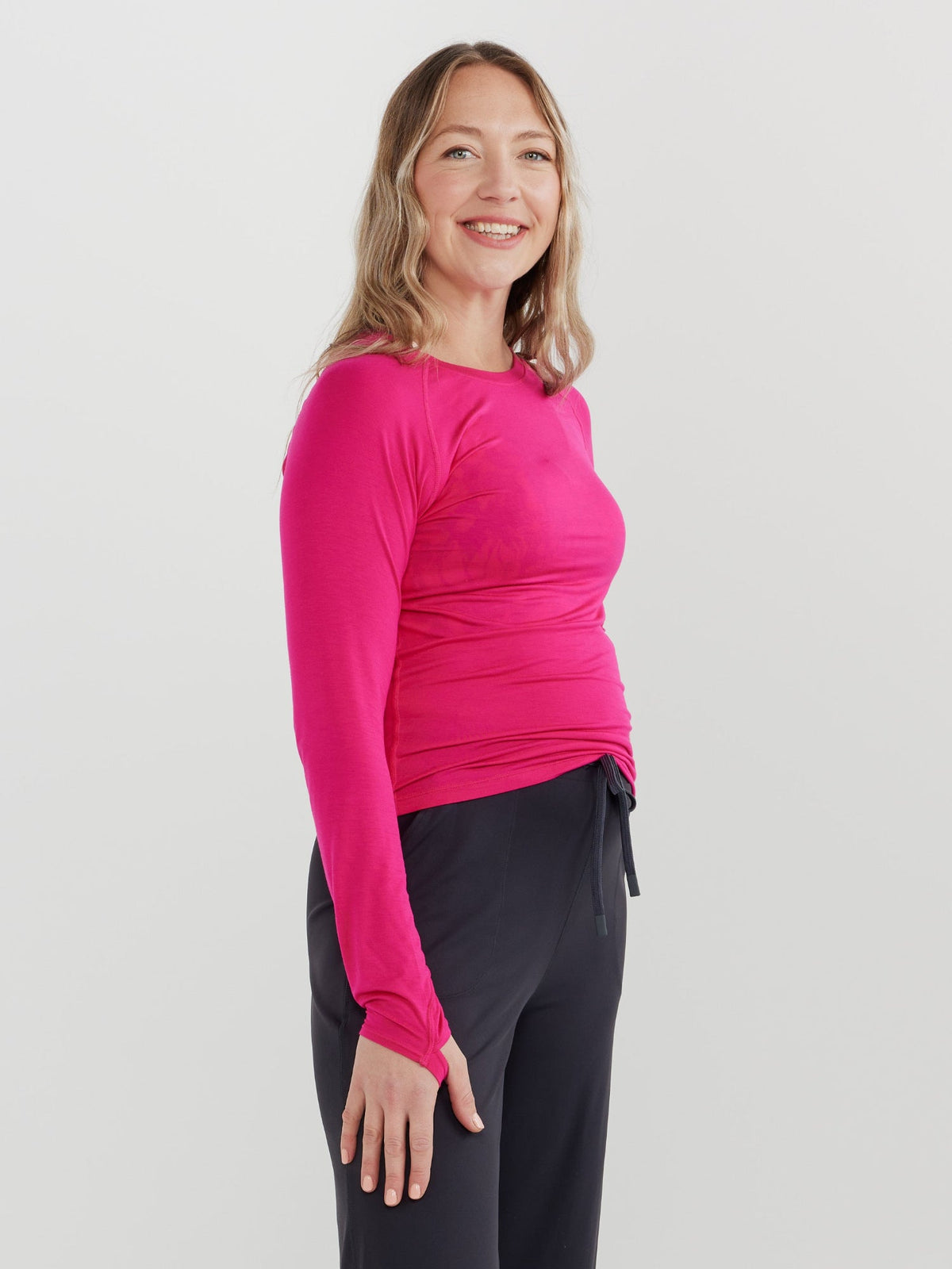 Studio Long Sleeve Top - Hot Pink