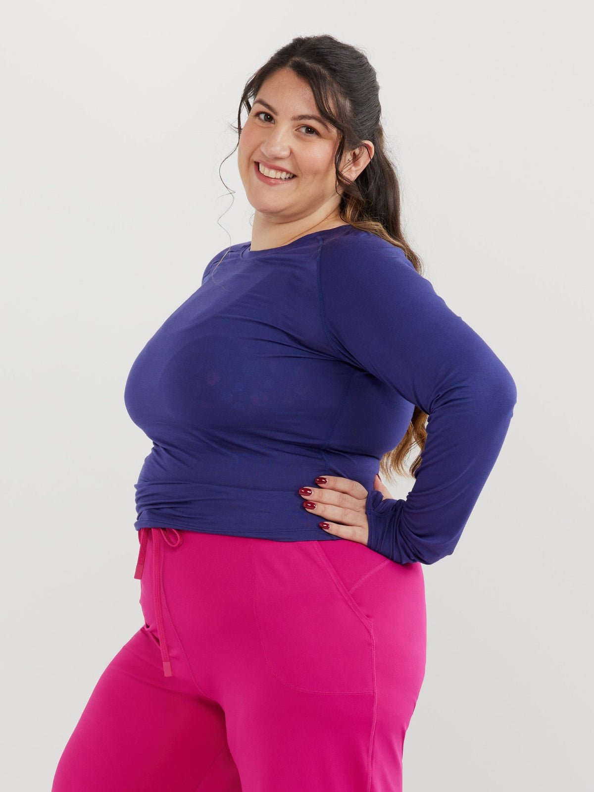Studio Long Sleeve Top - Navy