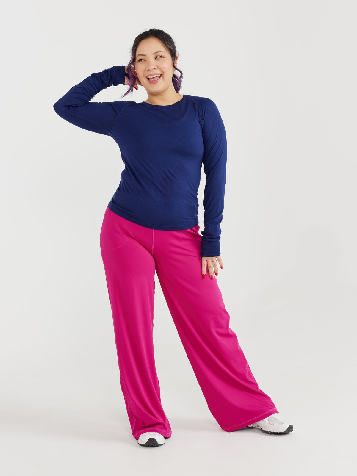 Studio Wide Leg Pants - Berry