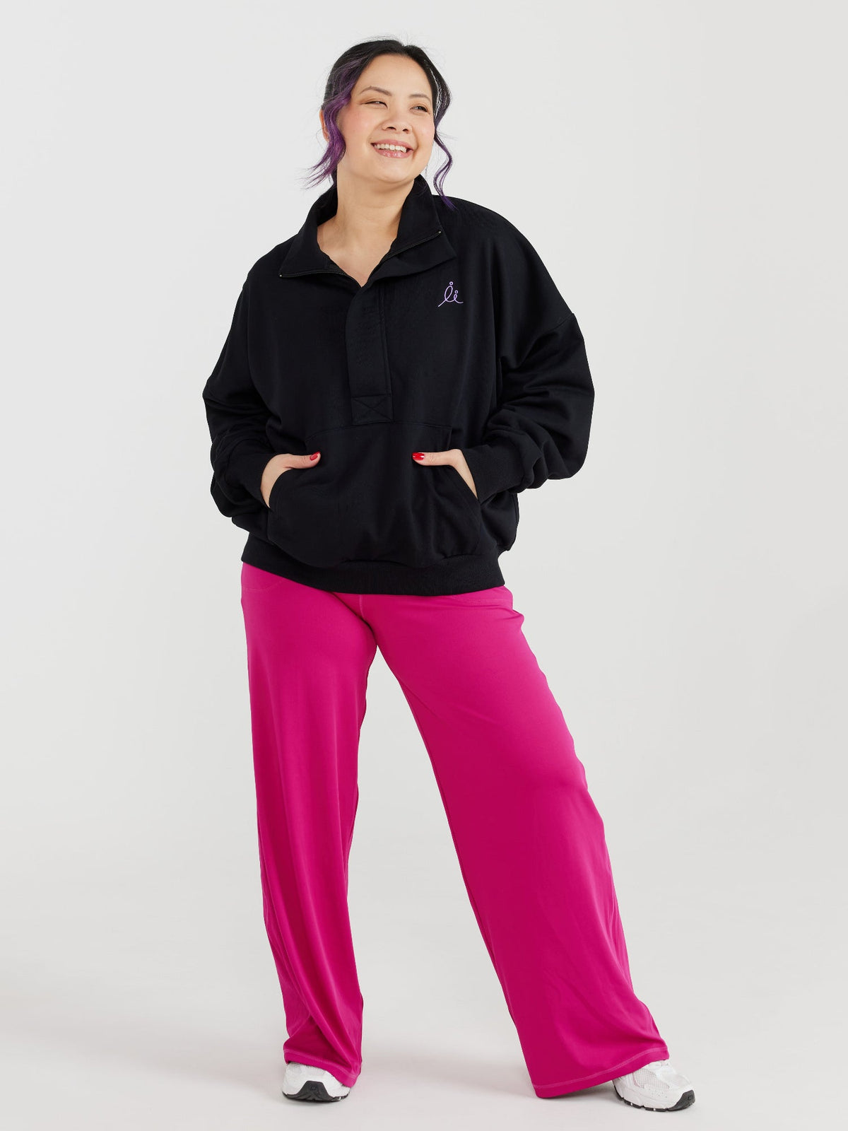 Studio Wide Leg Pants - Berry