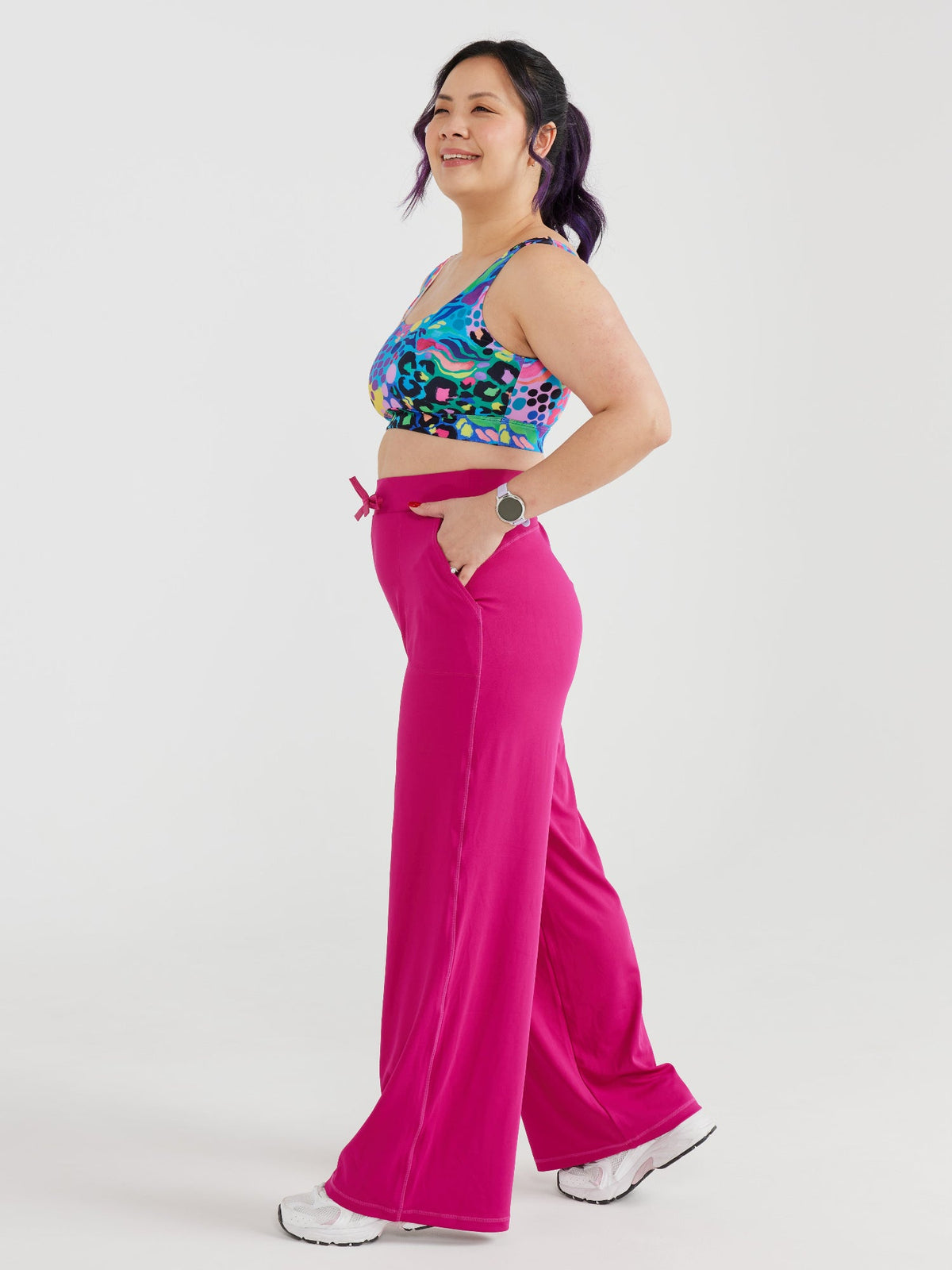 Studio Wide Leg Pants - Berry