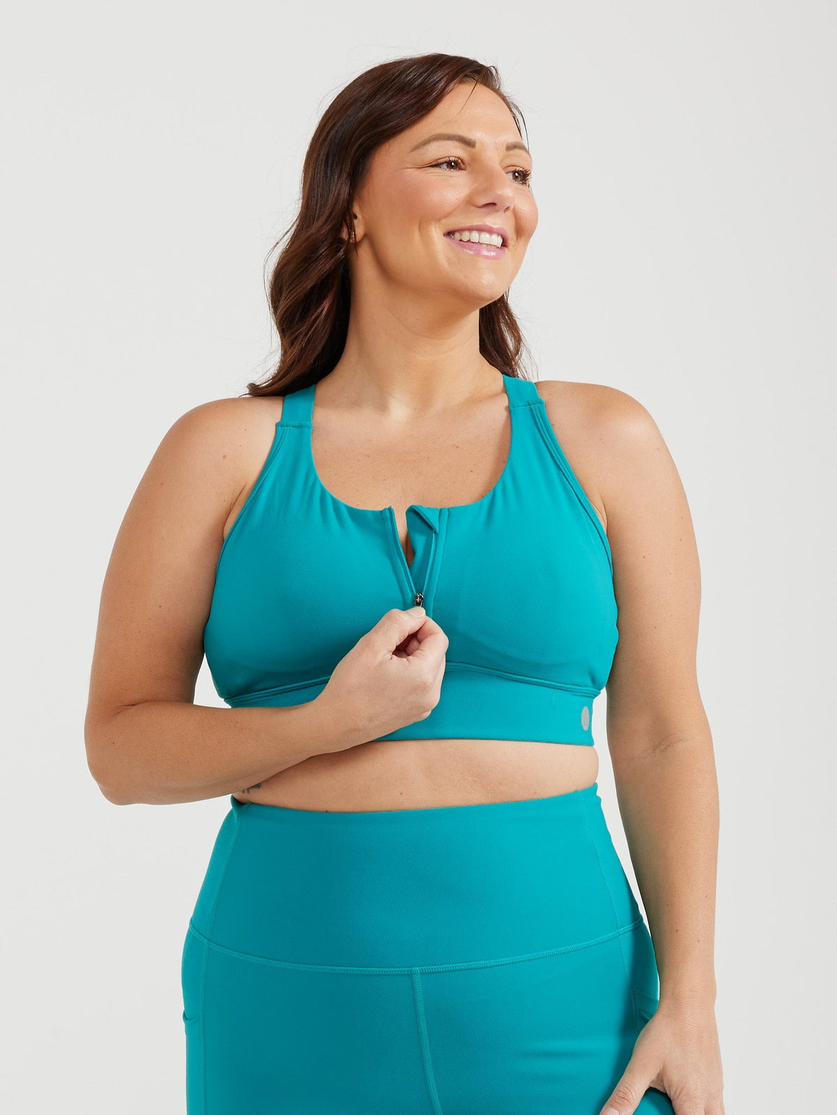 Teal FlexiZip Crop II