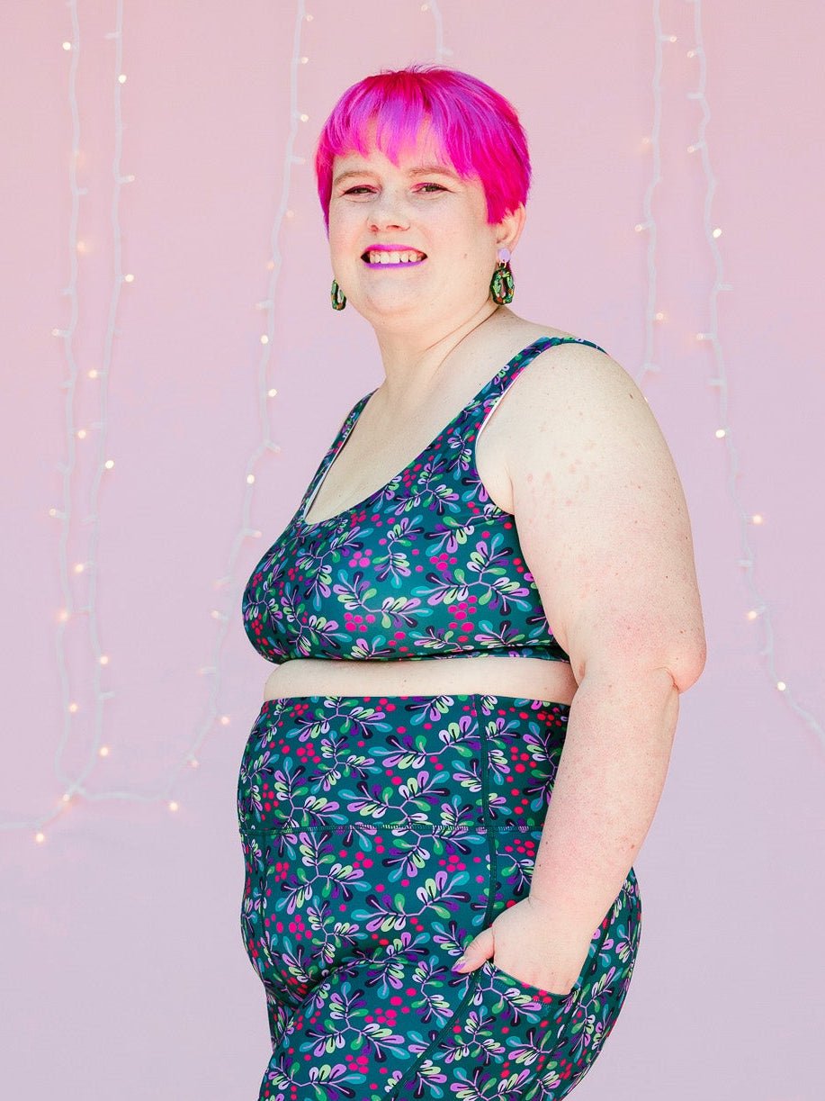 Wild Cherry Active Swim Crop - Sustainable swimwear made from recycled plastic bottles