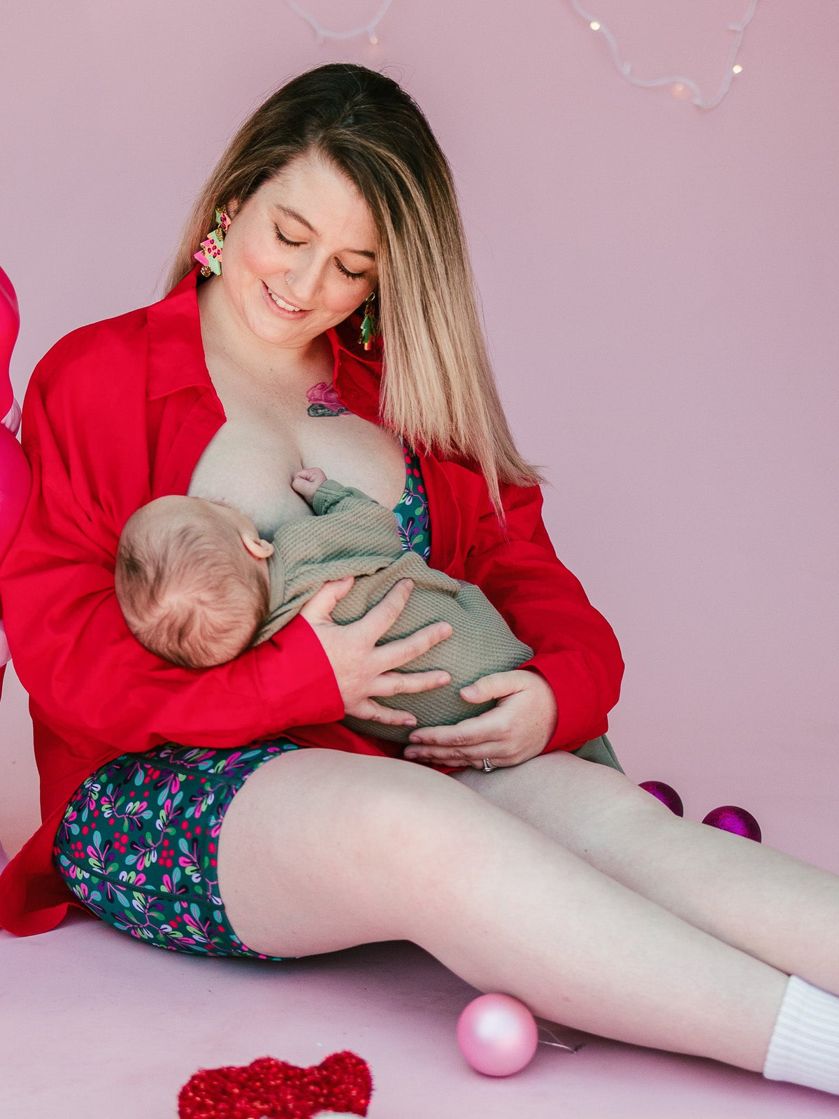 Wild Cherry Active Swim Crop - breastfeeding friendly nursing crop