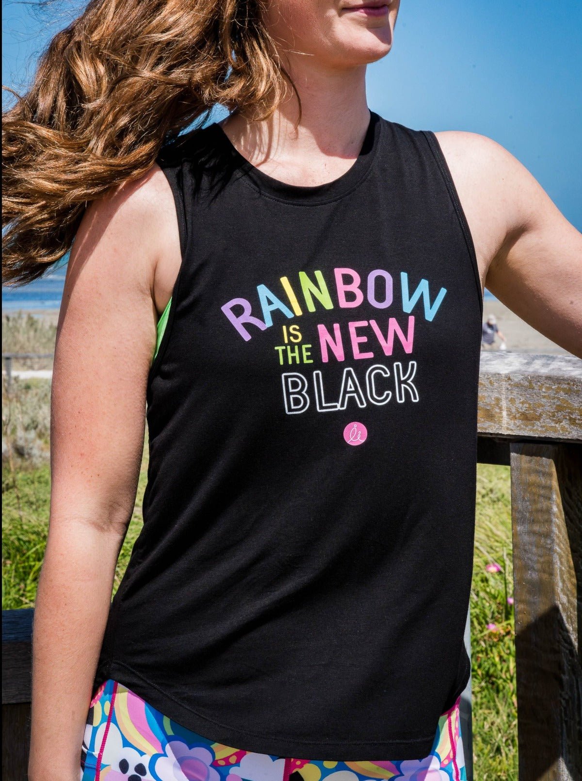 Active Curve Muscle Tank - ‘RAINBOW Is The New Black’ - activewear curve tank top