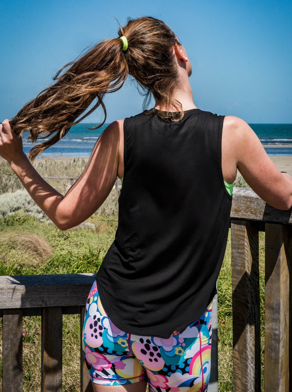 Active Curve Muscle Tank - ‘RAINBOW Is The New Black’ - longline tank tall women