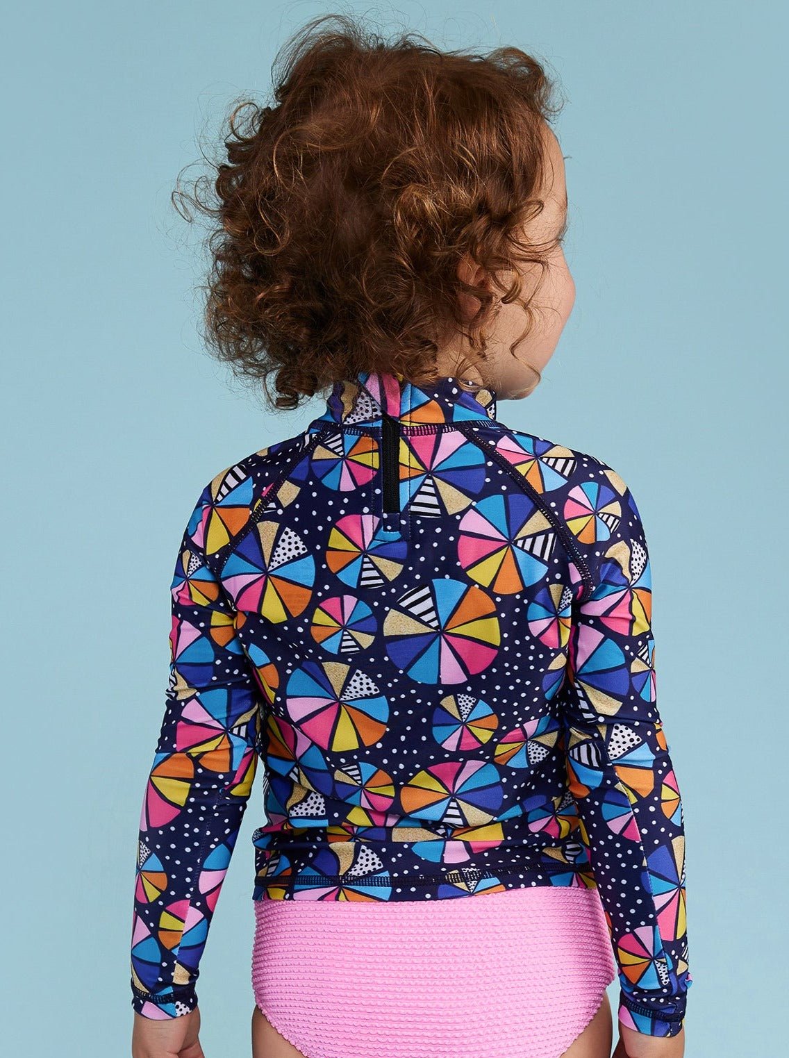 Colour Wheel Kids Long-Sleeved Rashie Top - long sleeve kids&#39; rash vest with zip