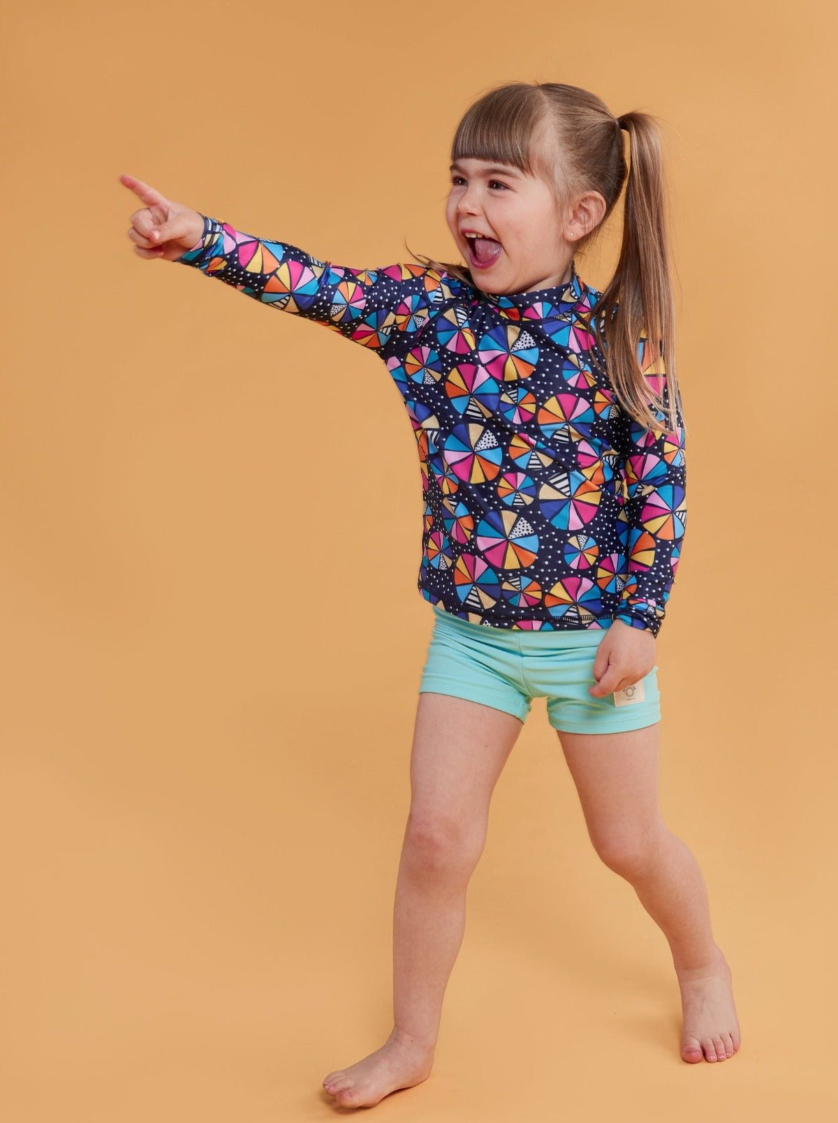 Colour Wheel Kids Long-Sleeved Rashie Top - children&#39;s long sleeve sun protection swimwear