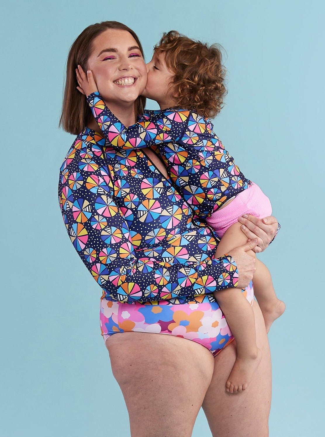 Colour Wheel Long-Sleeved Full Length Rashie Top - matching family swimwear