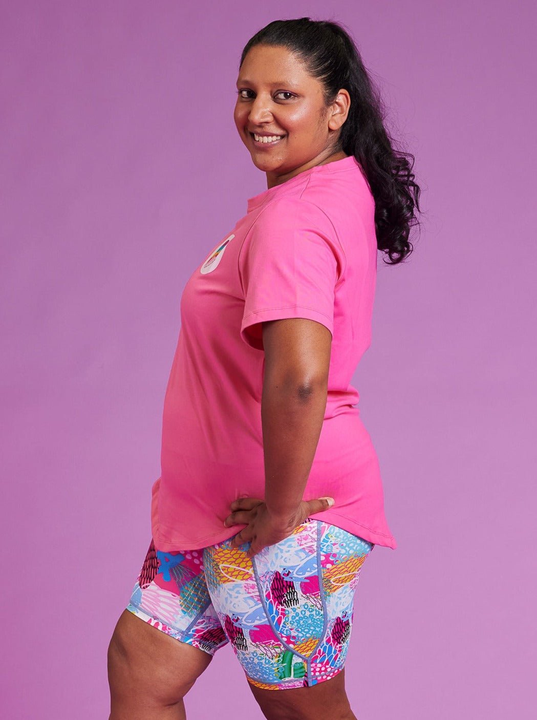 Dolly Pink Rainbow Heart Positivi-Tee - oversized organic cotton t shirt