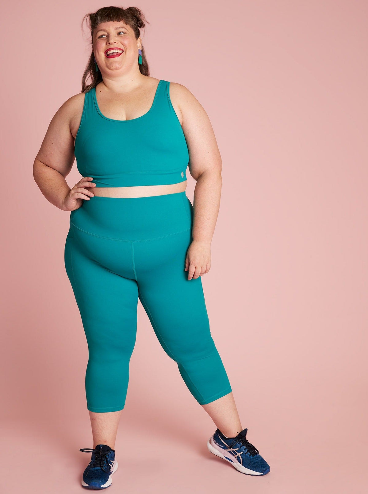 Forest Green Everyday Cropped Legging - 3/4 length - colourful cropped leggings with pockets