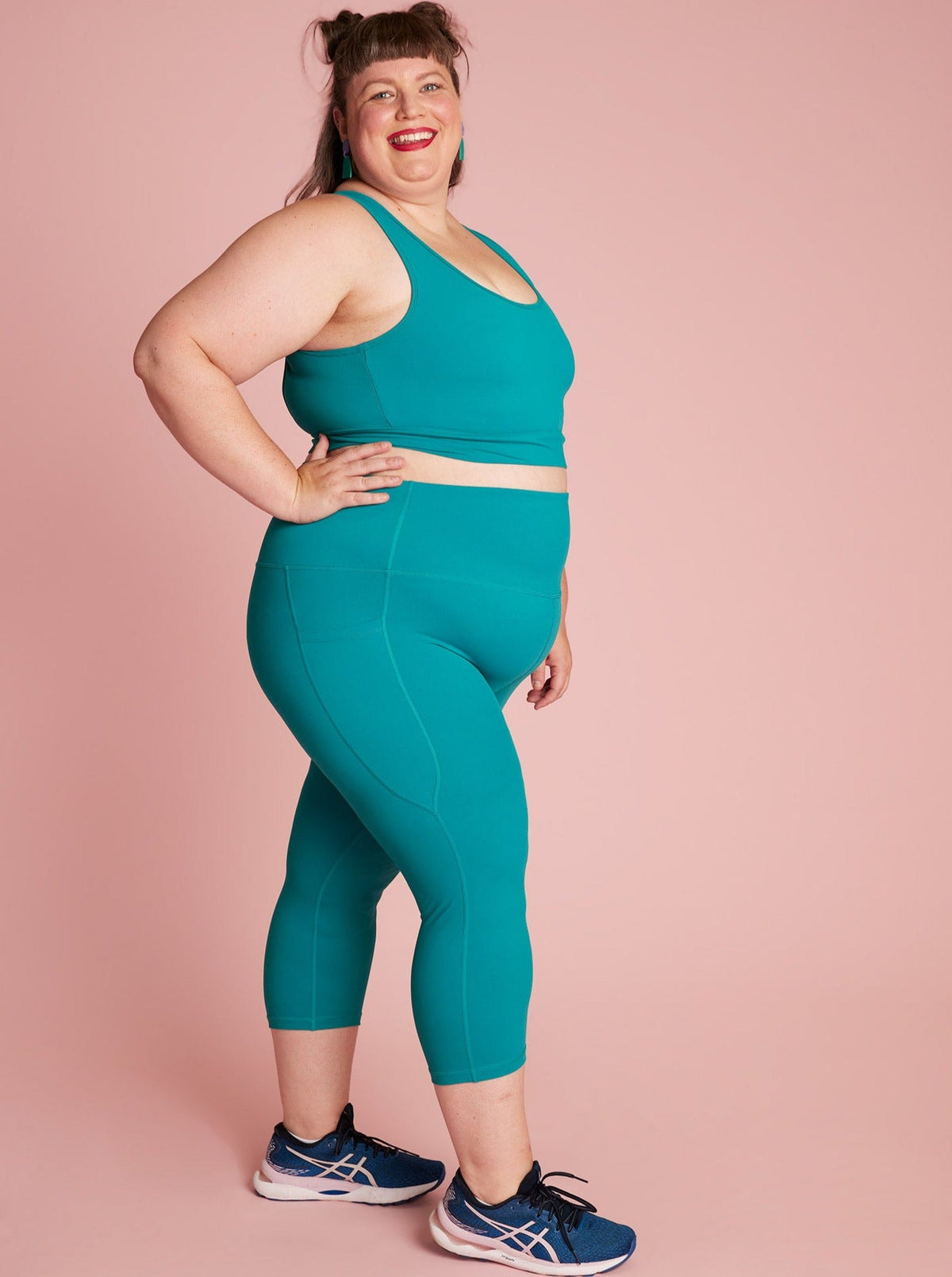 Forest Green Everyday Cropped Legging - 3/4 length - high waisted leggings plus size 3/4 length