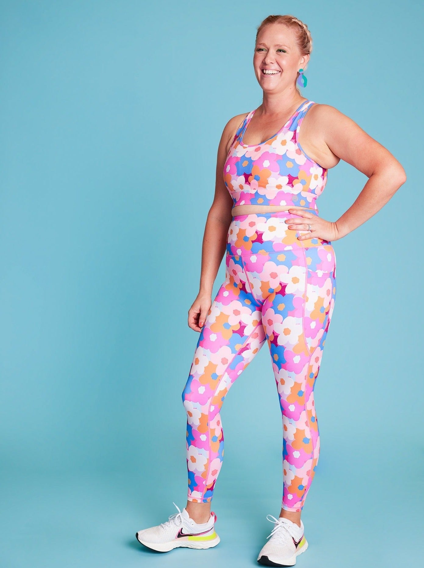 Hello Bloomer Everyday Legging - 7/8 length - high waisted floral leggings with pockets tall women