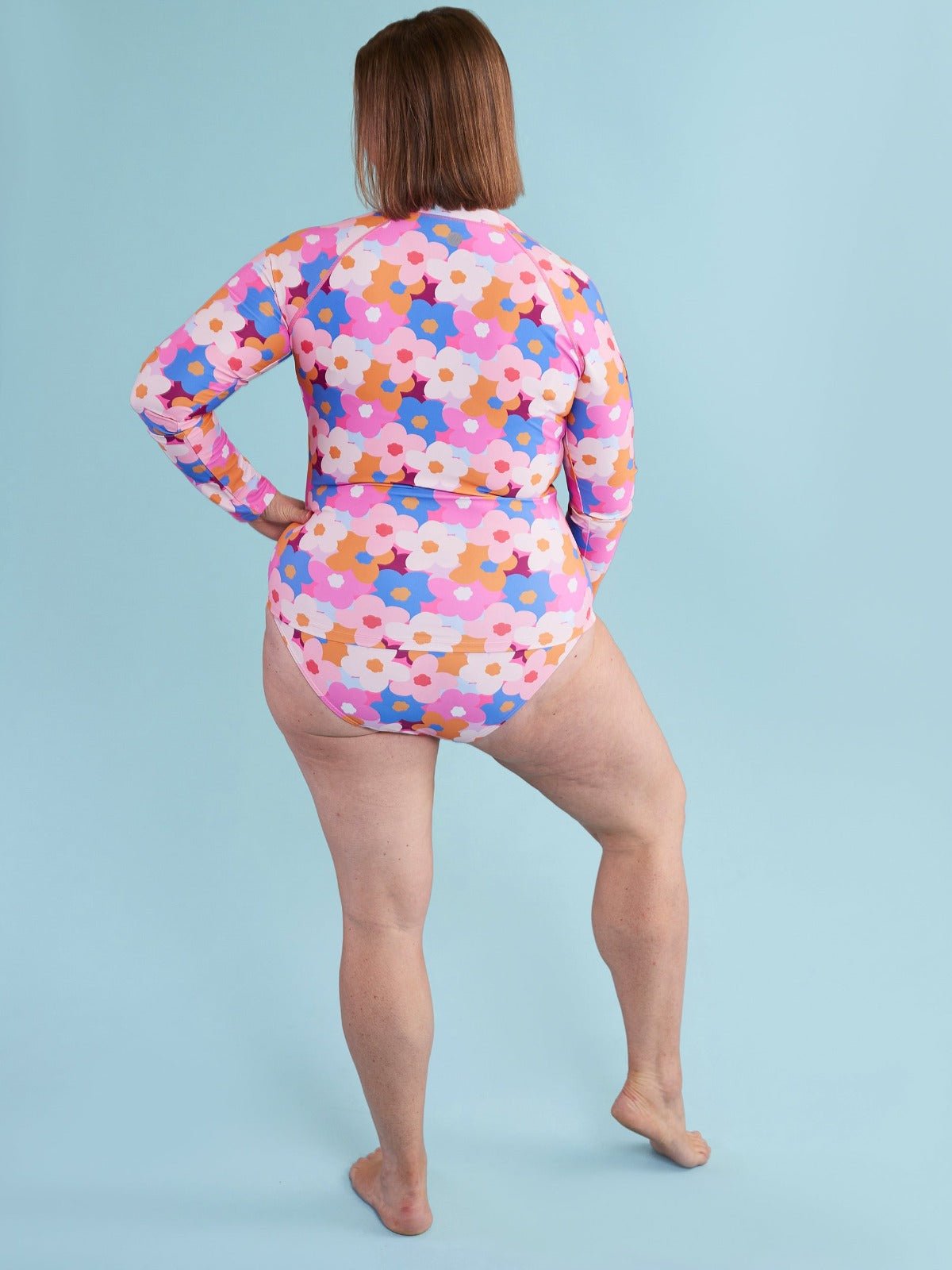 Hello Bloomer Long-Sleeved Full Length Rashie Top - sun safe swimsuit for women plus size