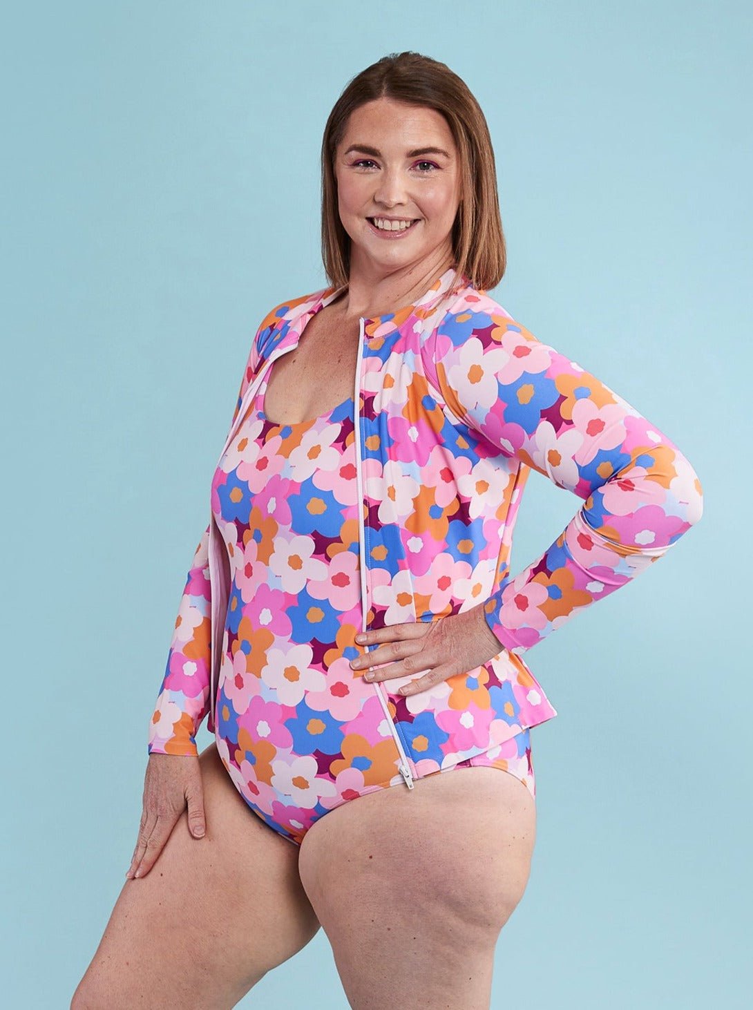 Hello Bloomer Long-Sleeved Full Length Rashie Top - plus size maternity rash vest