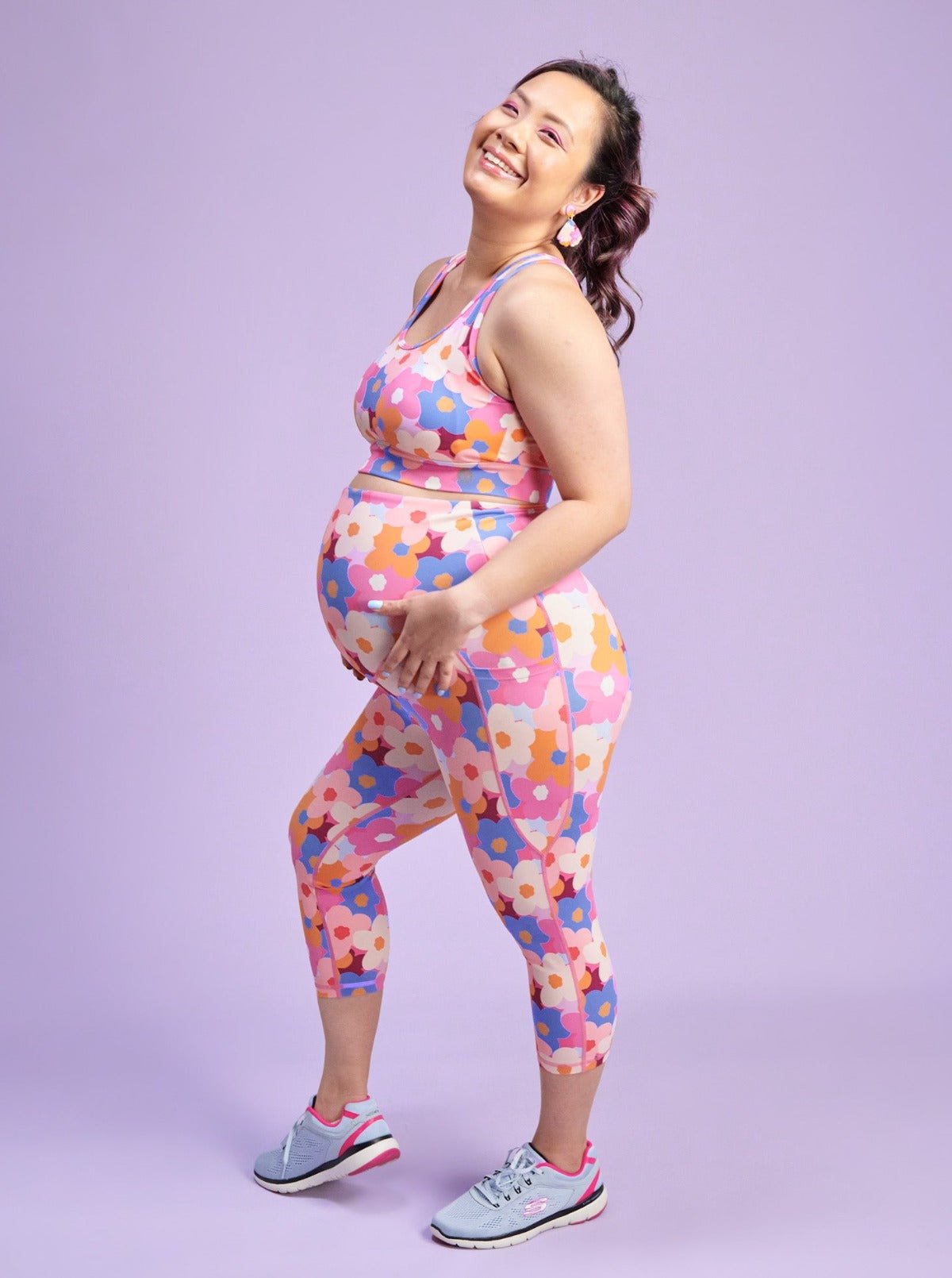 Hello Bloomer Maternity Cropped Leggings - 3/4 length - maternity pregnancy leggings