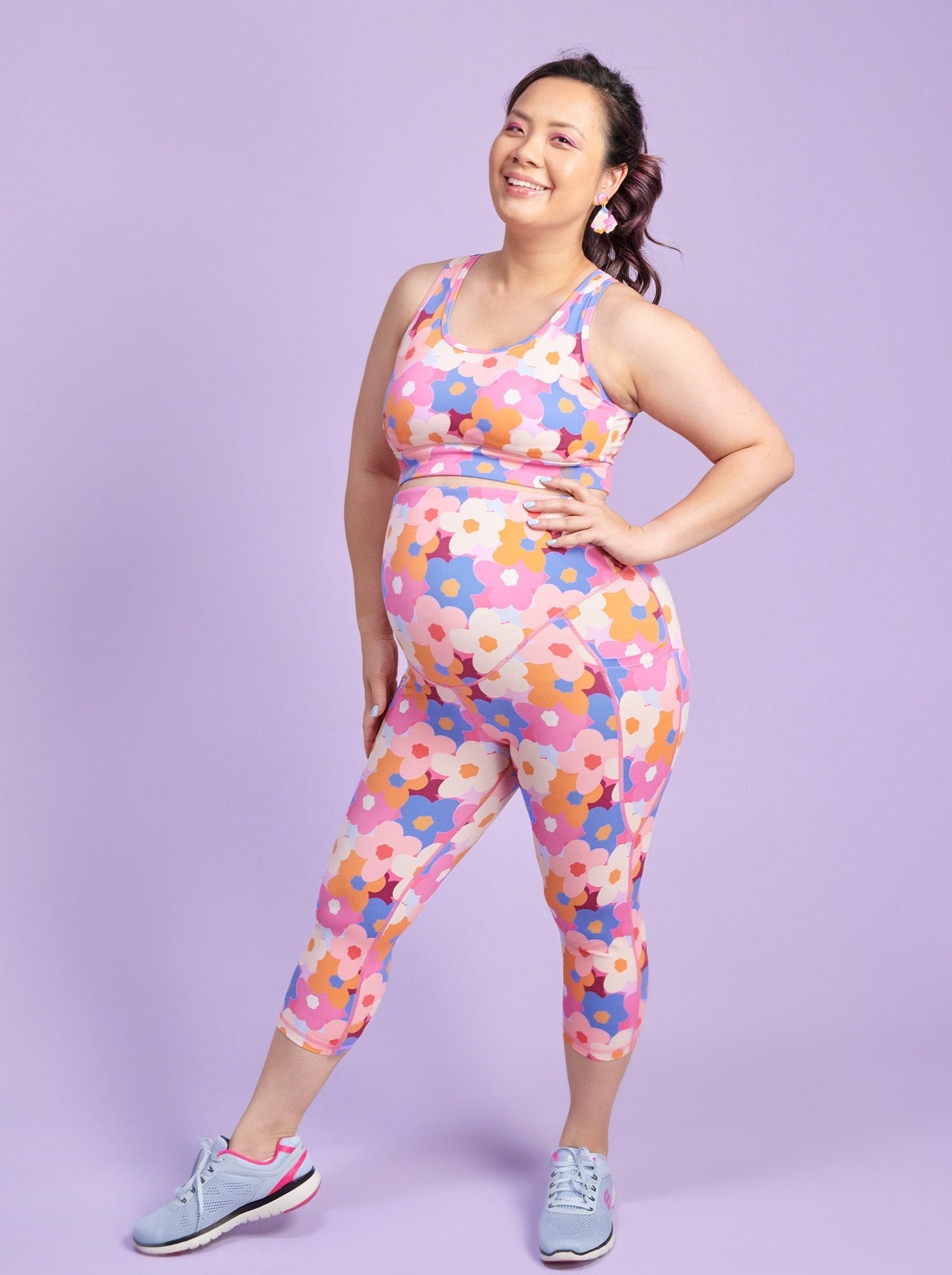 Hello Bloomer Maternity Cropped Leggings - 3/4 length - maternity pregnancy leggings